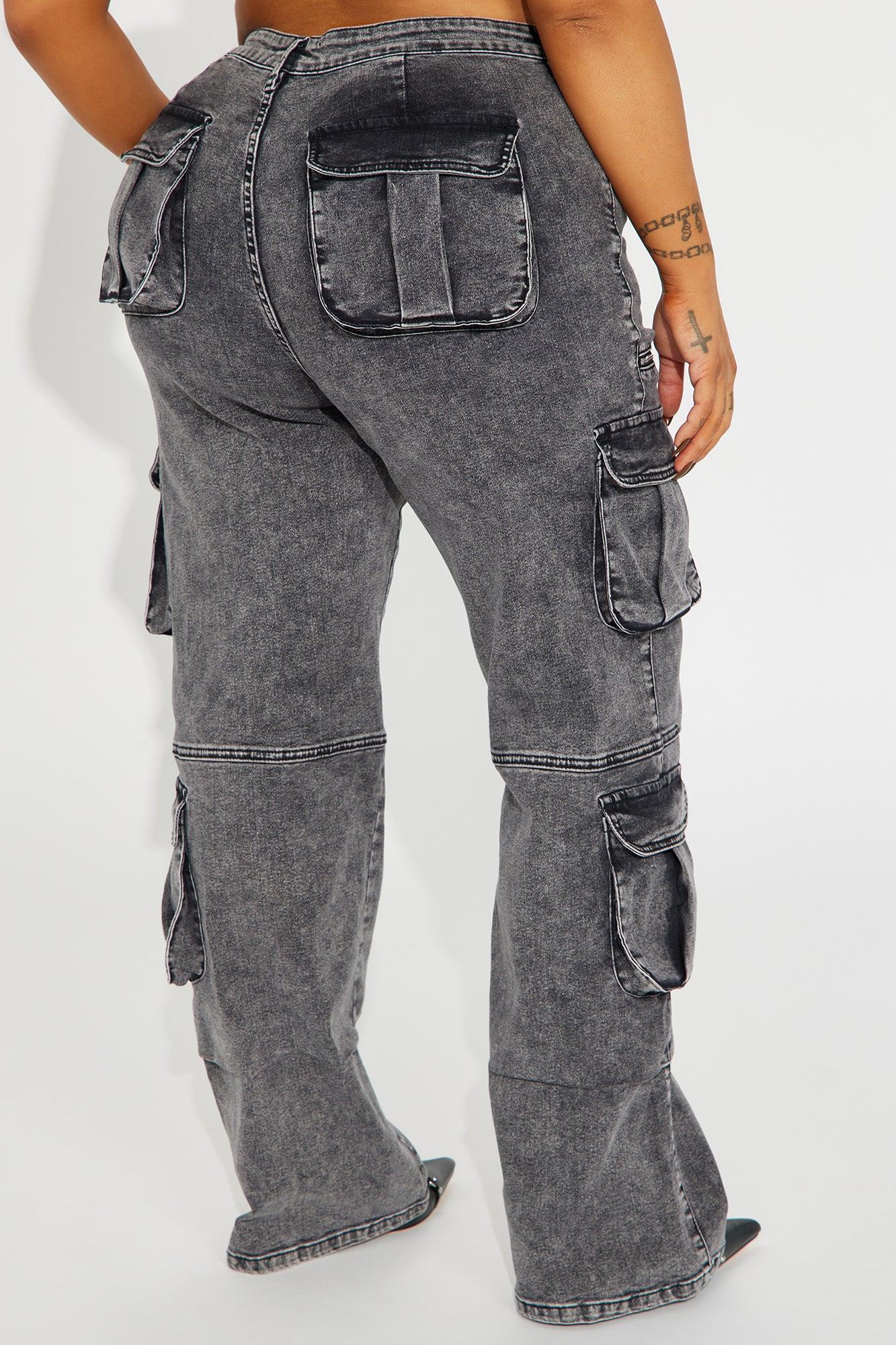 City Streets Stretch Cargo Jean - Grey Product Image