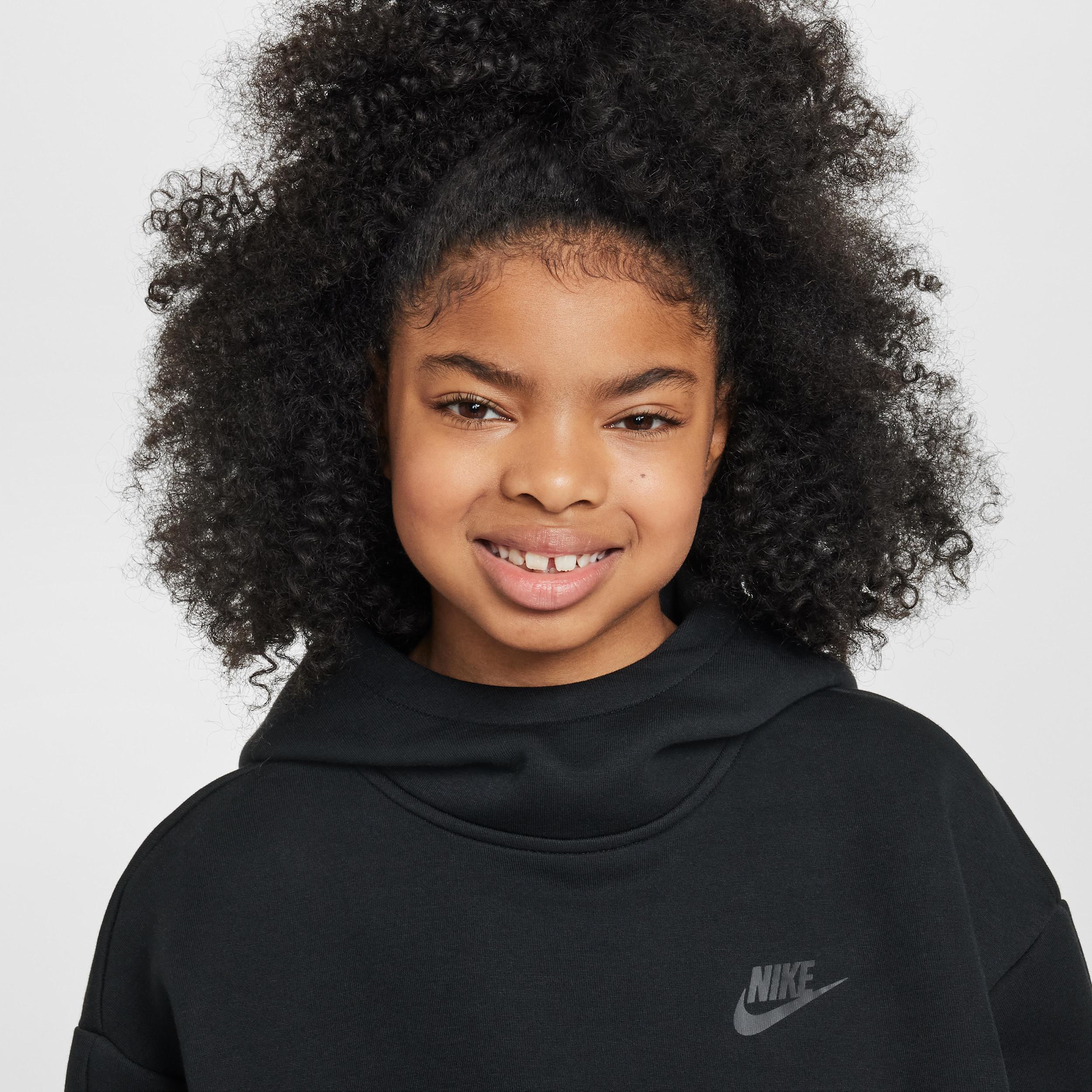 Nike Kids' Sportswear Tech Fleece Oversize Hoodie in Black/Black at Nordstrom, Size Xl Product Image