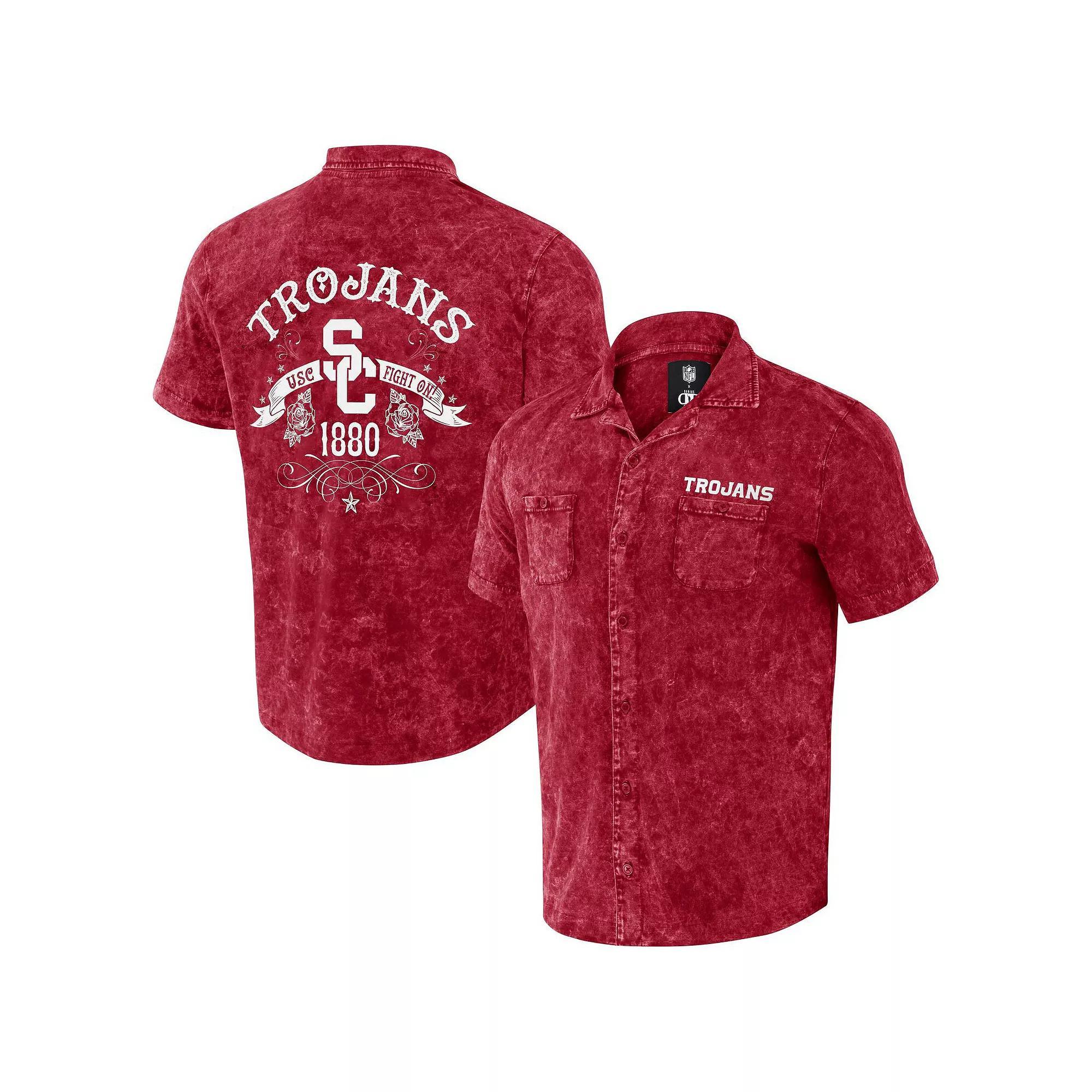 Men's Darius Rucker Collection by Fanatics  Cardinal USC Trojans Team Color Button-Up Shirt, Size: Small, Red Product Image