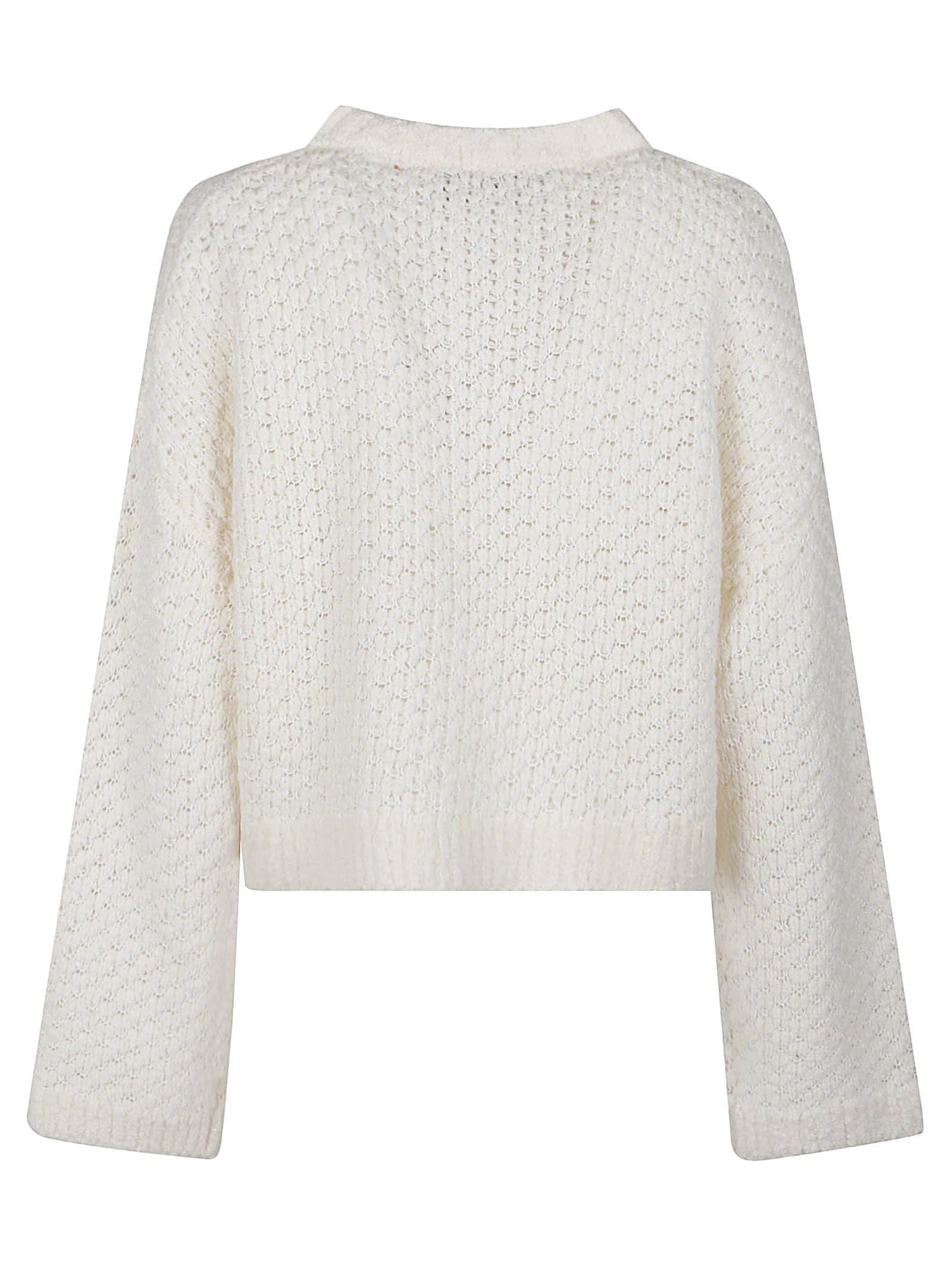 JW ANDERSON Crpped Open Stitch Jumper Sweater In Beige Product Image