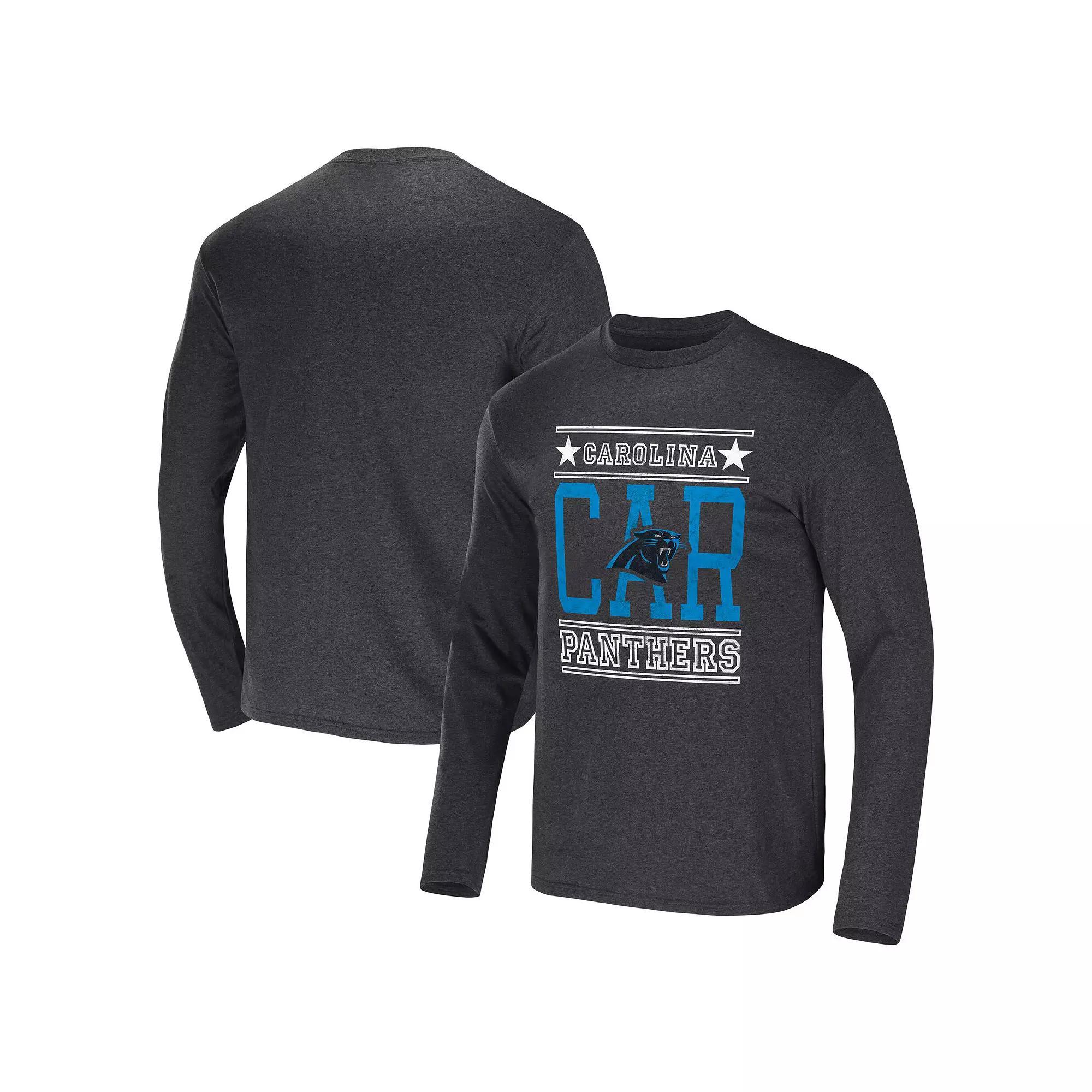 Men's NFL x Darius Rucker Collection by Fanatics Heathered Charcoal Carolina Panthers Long Sleeve T-Shirt, Size: XL Product Image