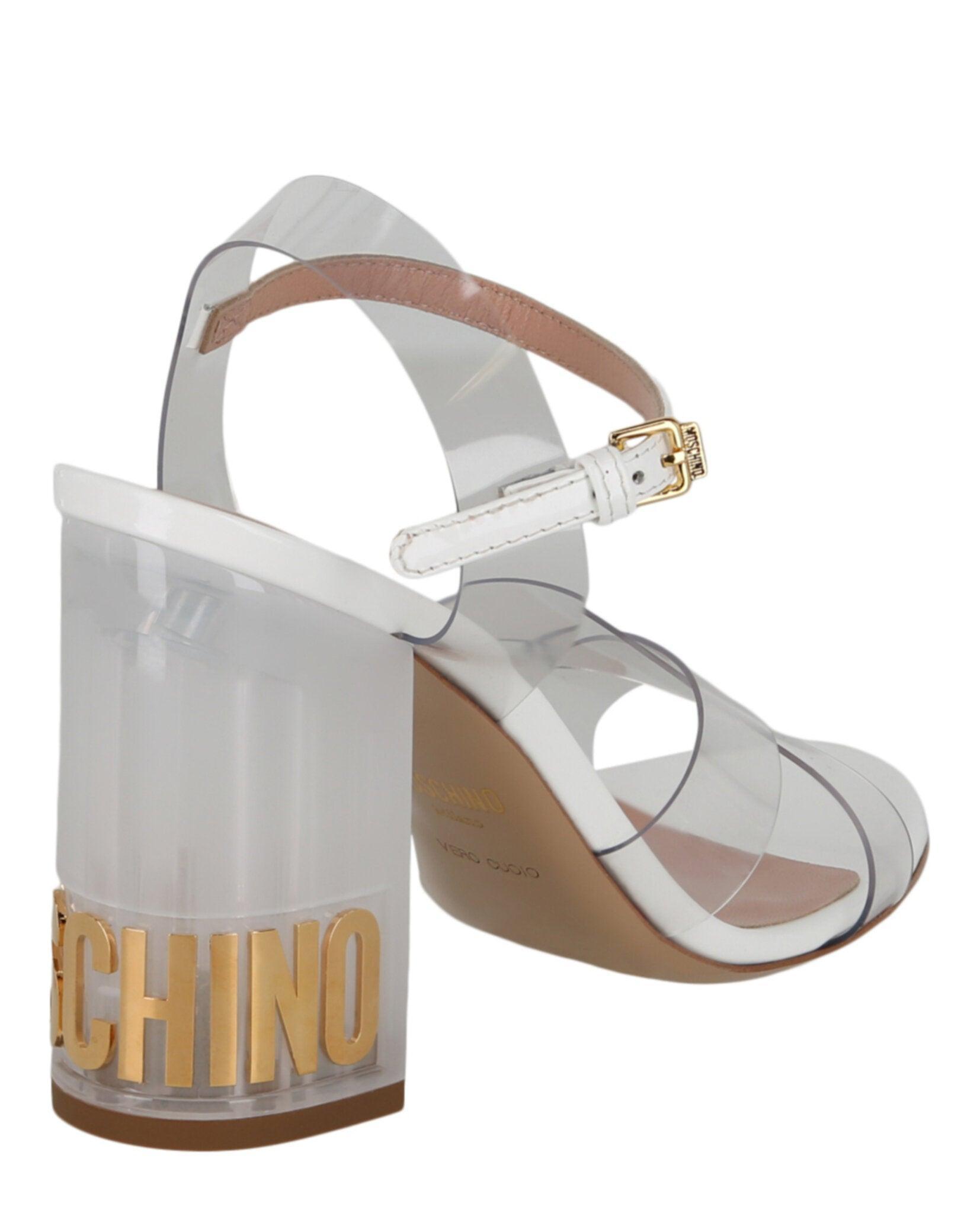 Moschino Transparent Logo Heel Sandals Product Image