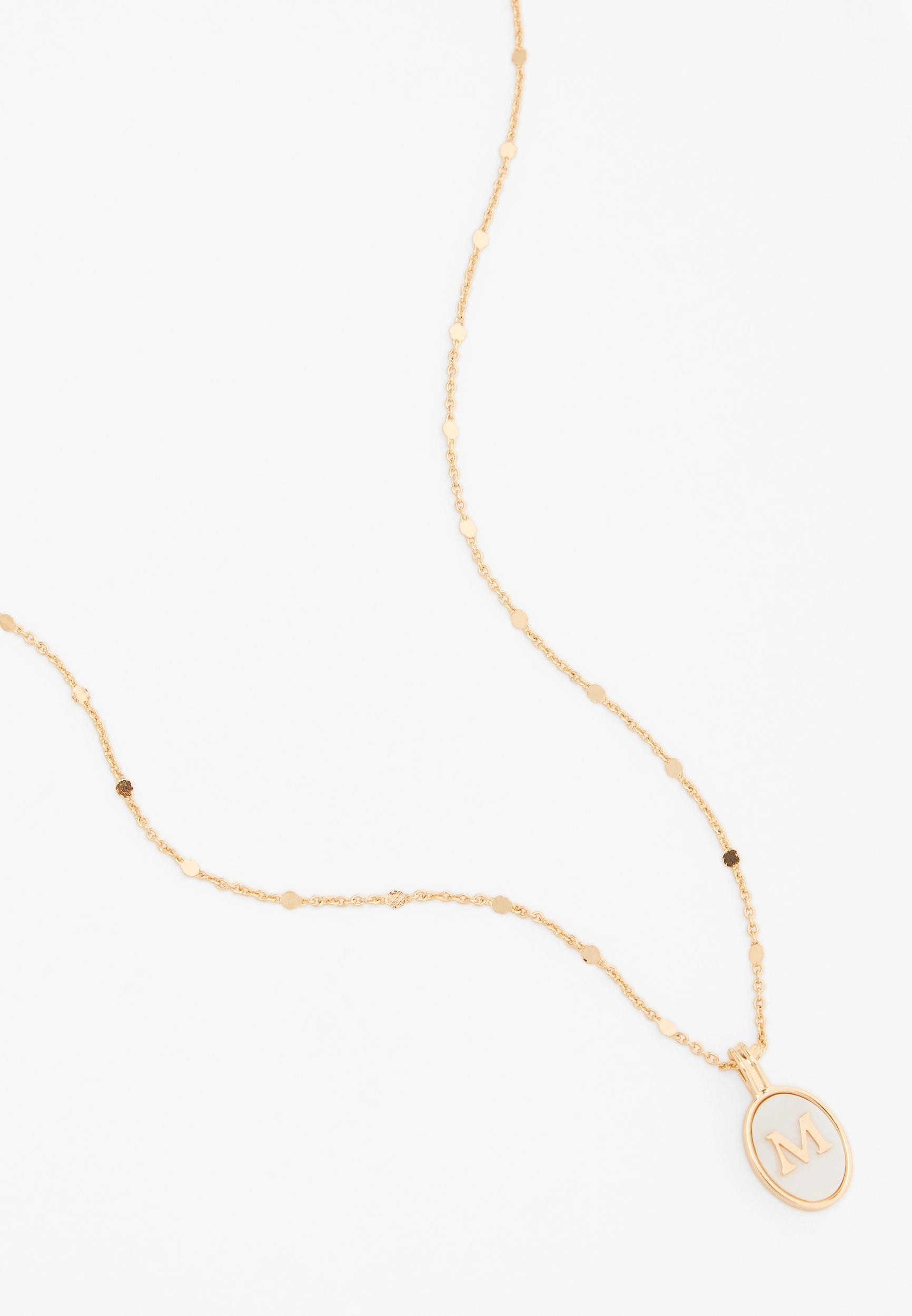 Gold Oval Initial Pendant Necklace Product Image