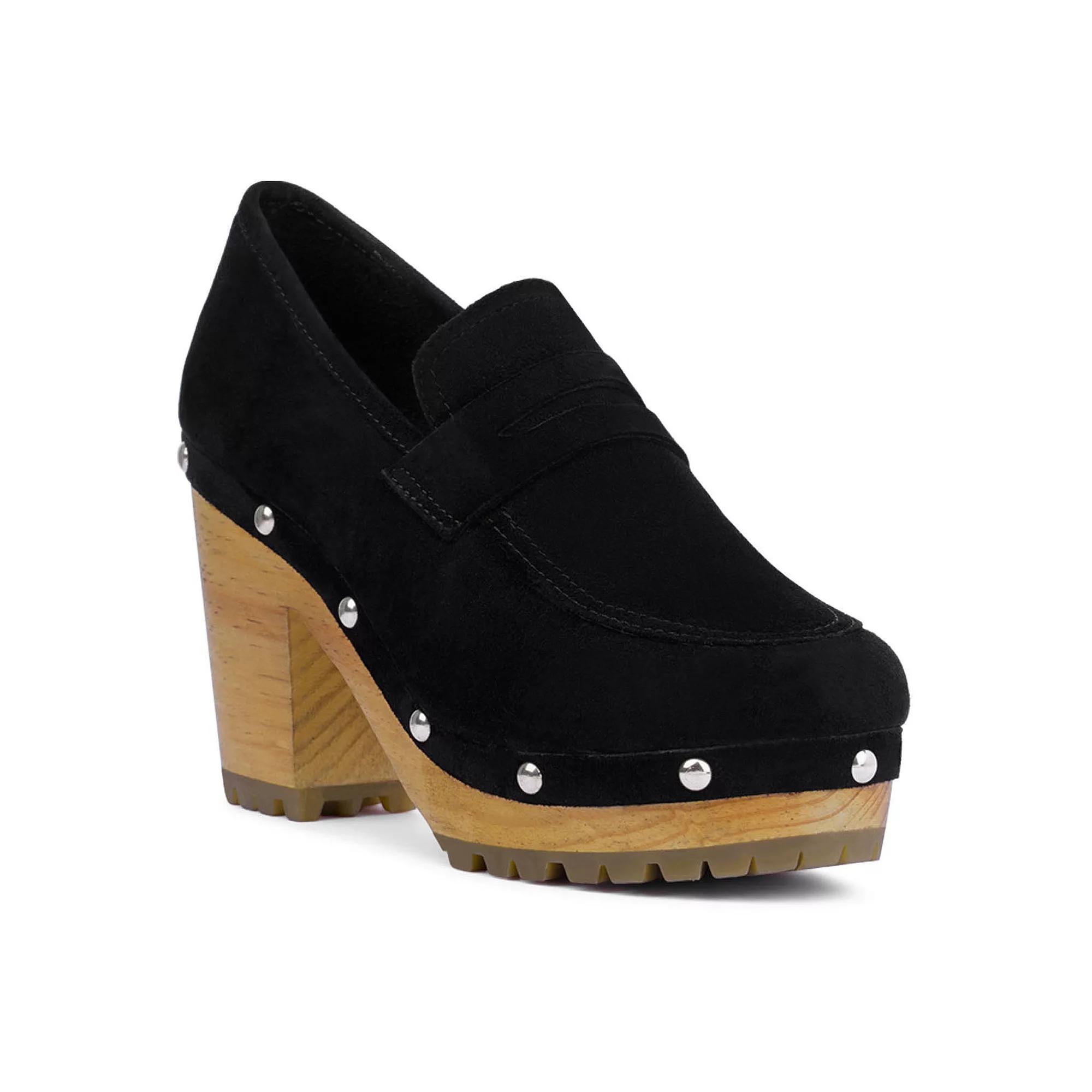 Rag & Co Osage Women's Suede Heeled Clogs, Size: 7, Black Product Image