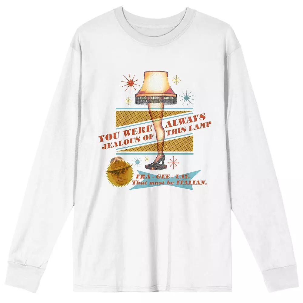 Men's A Christmas Story Leg Lamp Long Sleeve Tee, Size: XL, White Product Image