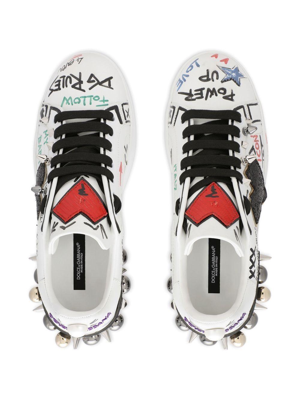 Portofino patch-detail leather sneakers Product Image