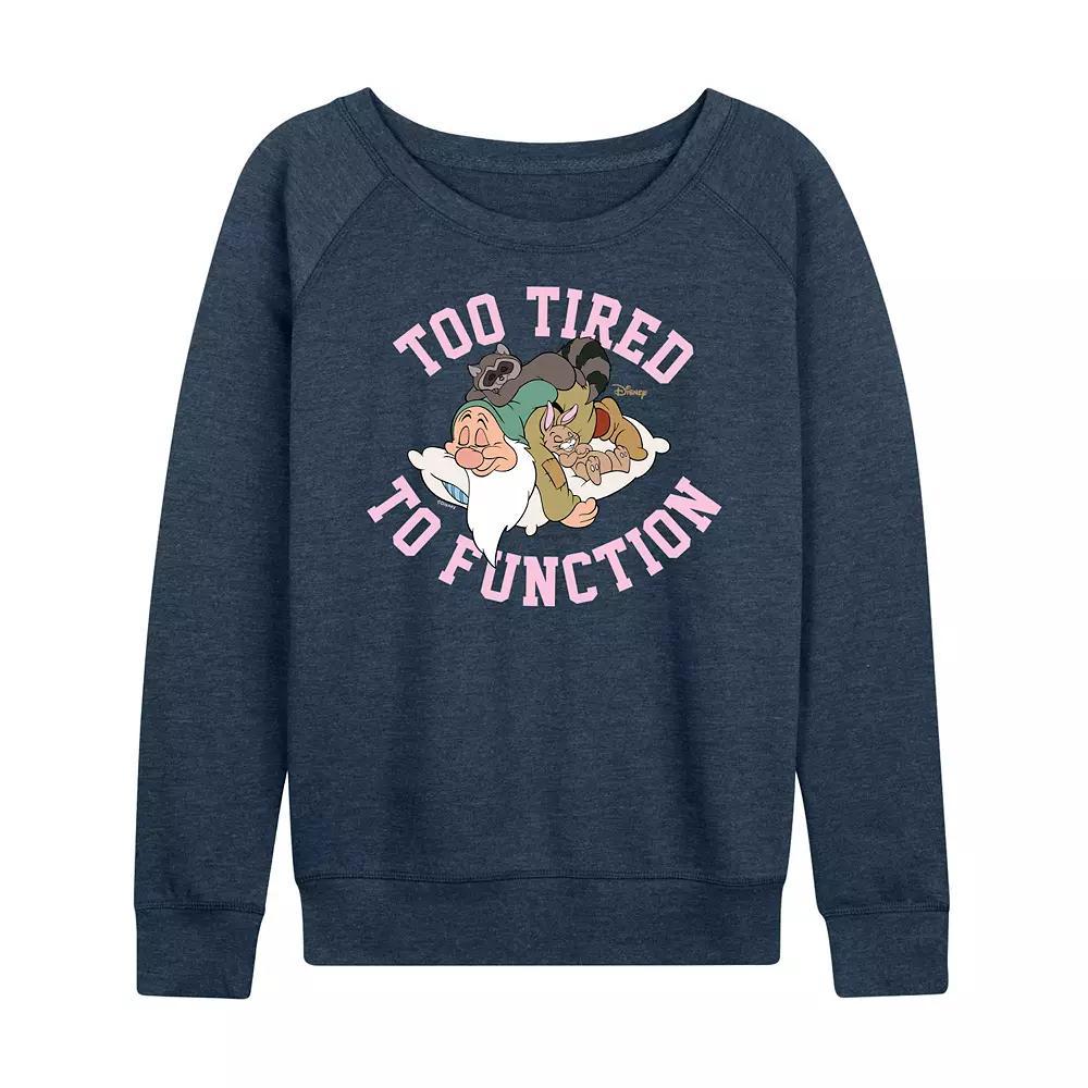 Disneys Snow White and the Seven Dwarfs Sleepy Womens French Terry Long Sleeve Tee, Girls Product Image