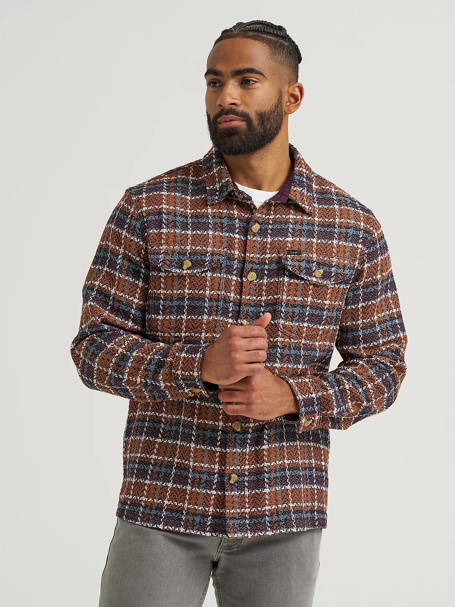 Men's Textured Plaid Overshirt | Men's Tops & Tees | Lee® Product Image