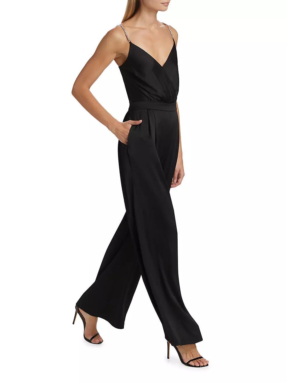 Crystal-Strap Satin Jumpsuit Product Image