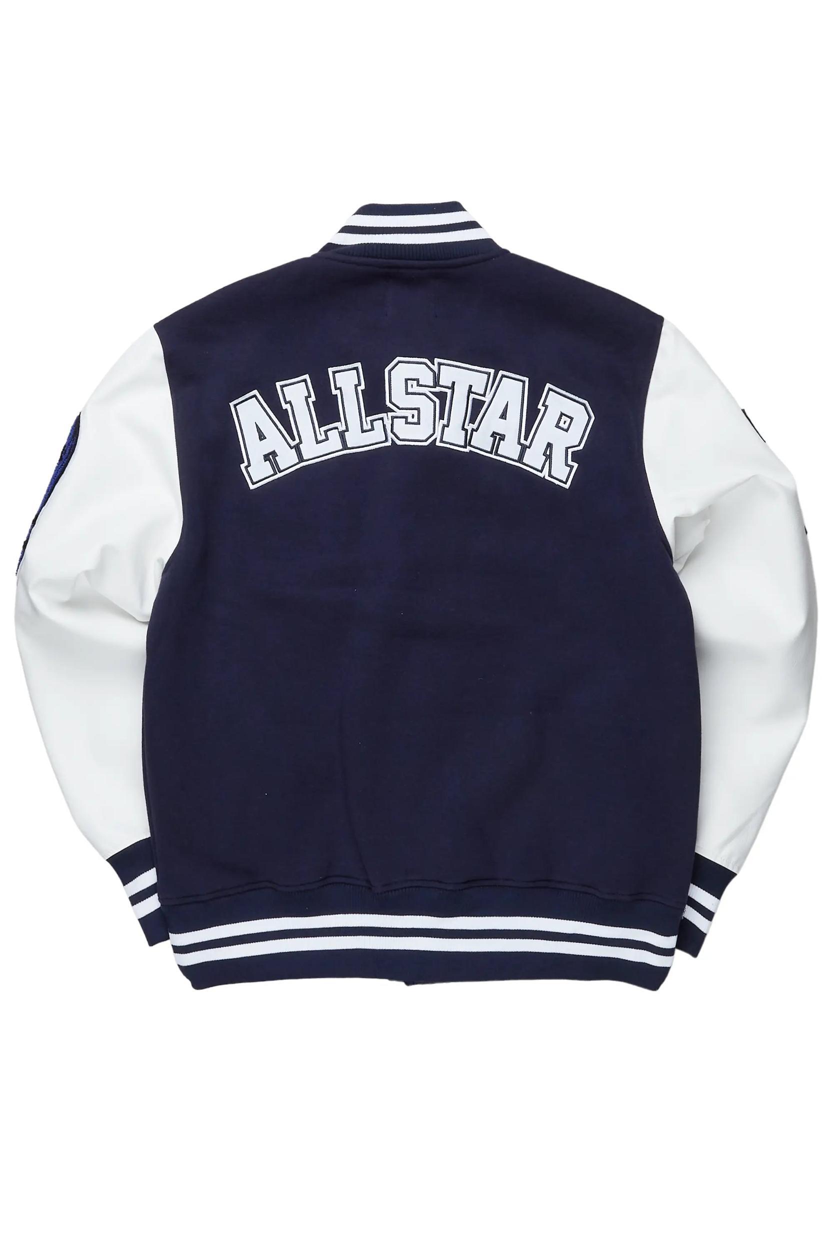 Ennis Navy Varsity Jacket Male Product Image