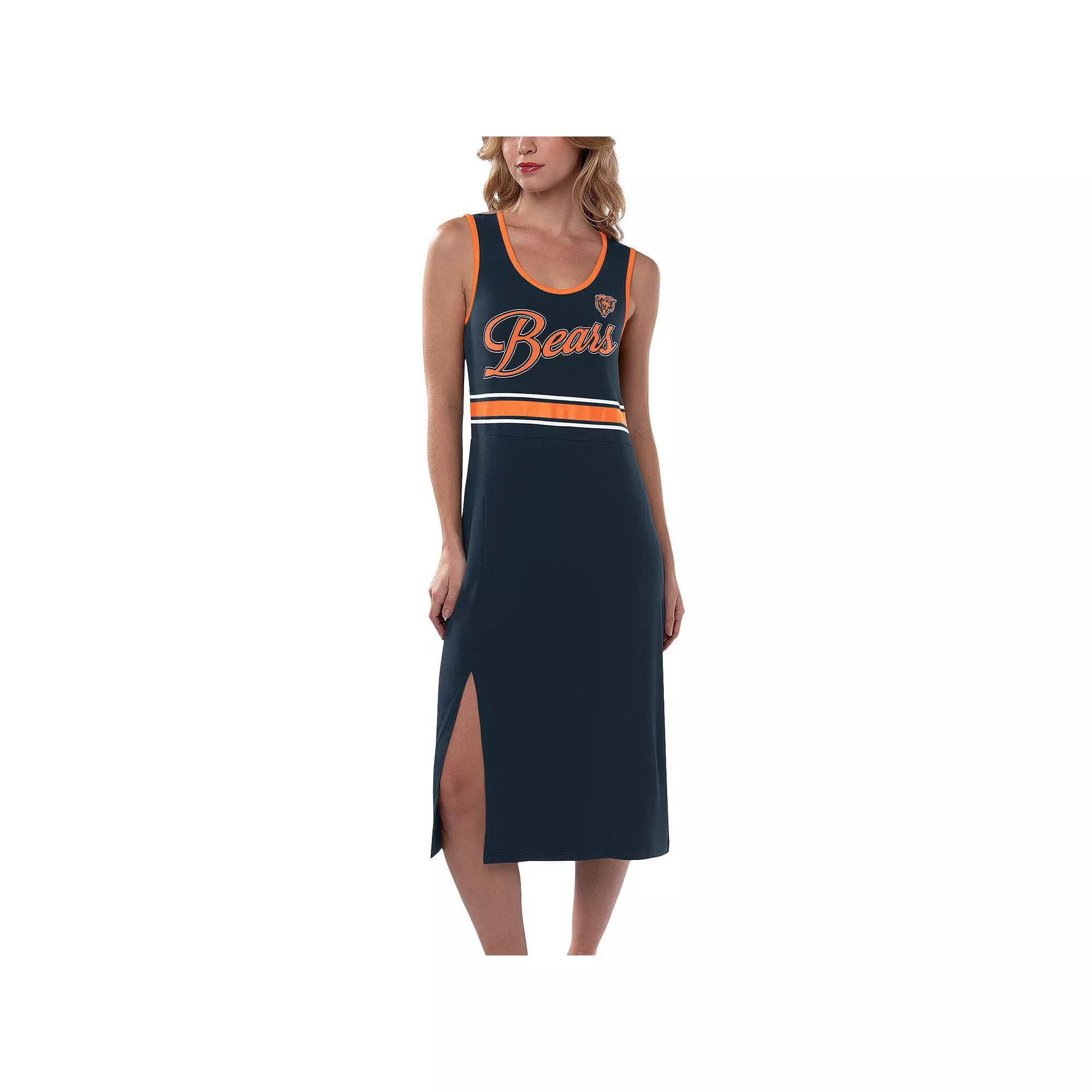 Women's G-III 4Her by Carl Banks Navy Chicago Bears Main Field Maxi Dress, Size: 2XL, Blue Product Image