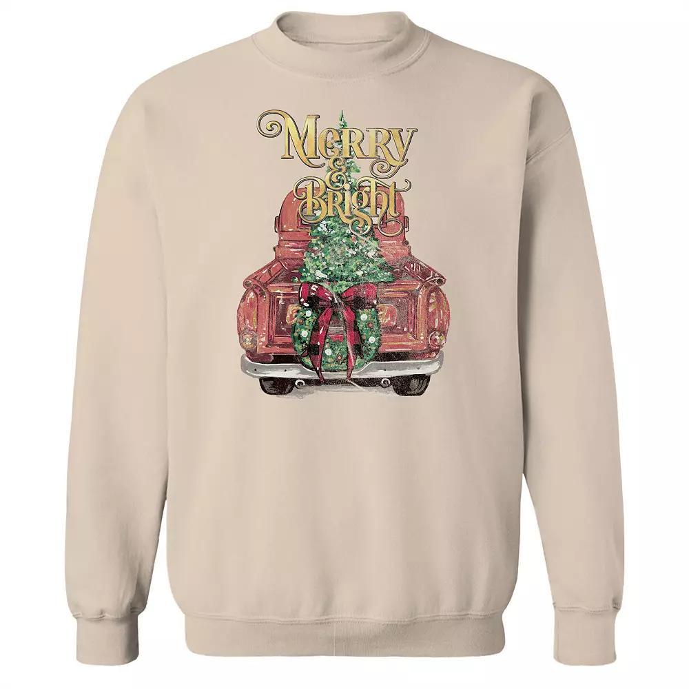 Men's Merry & Bright Graphic Sweatshirt, Women's, Size: Small, Brown Product Image