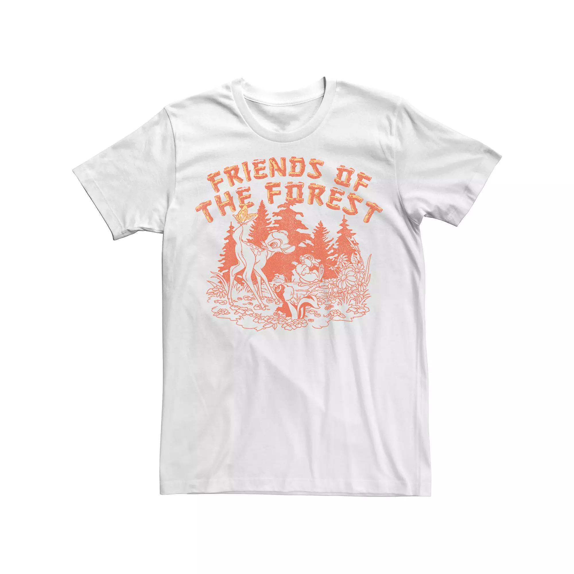 Disney's Bambi Group Shot Friends Of The Forest Men's Tee, Size: Medium, White Product Image