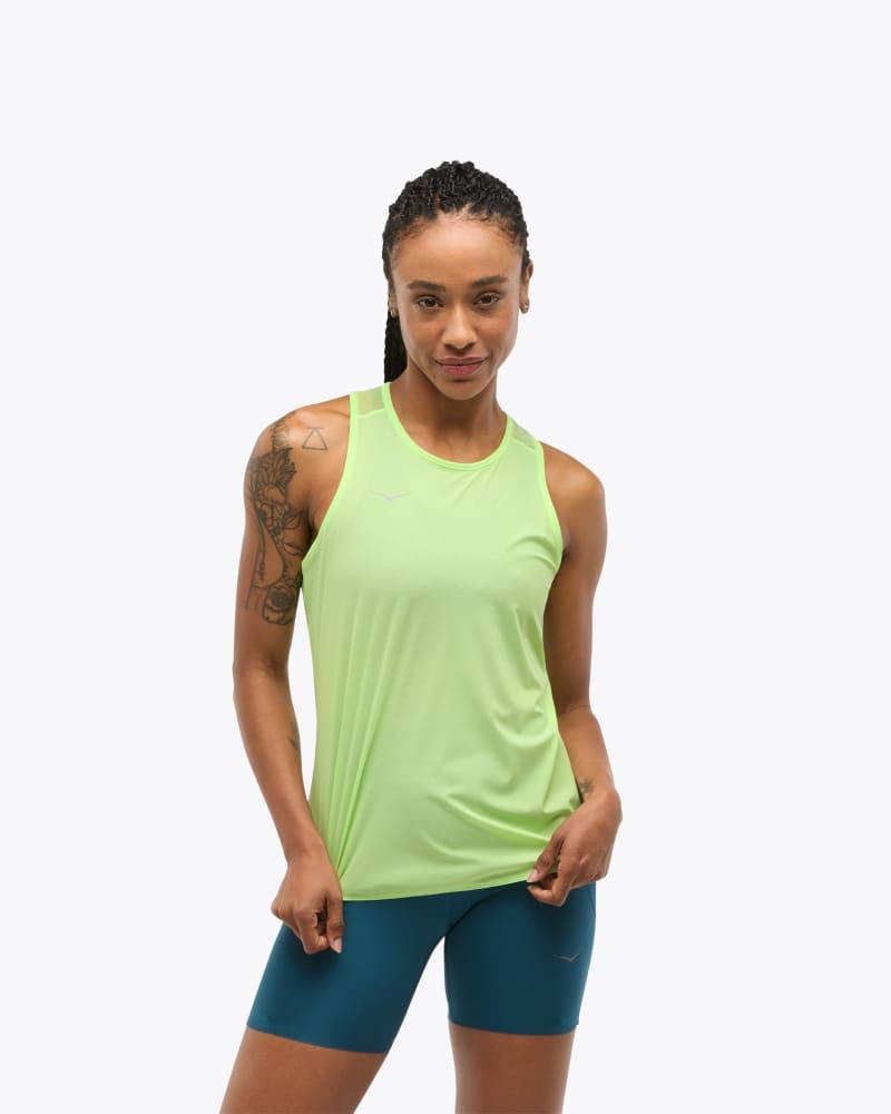 HOKA Women's Airolite Run Tank Top in Black, Size XXL Product Image