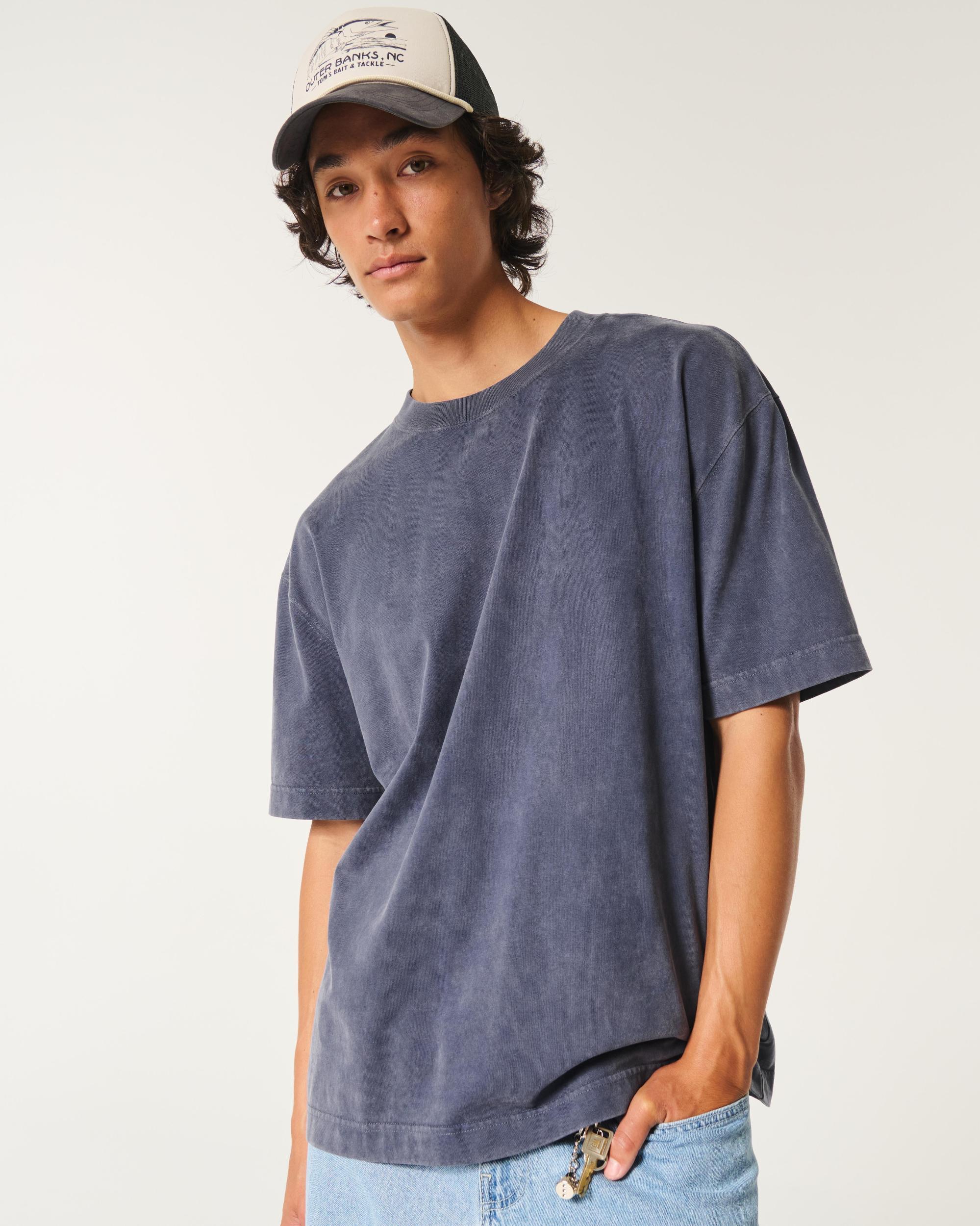 Boxy Heavyweight Washed Crew T-Shirt Product Image