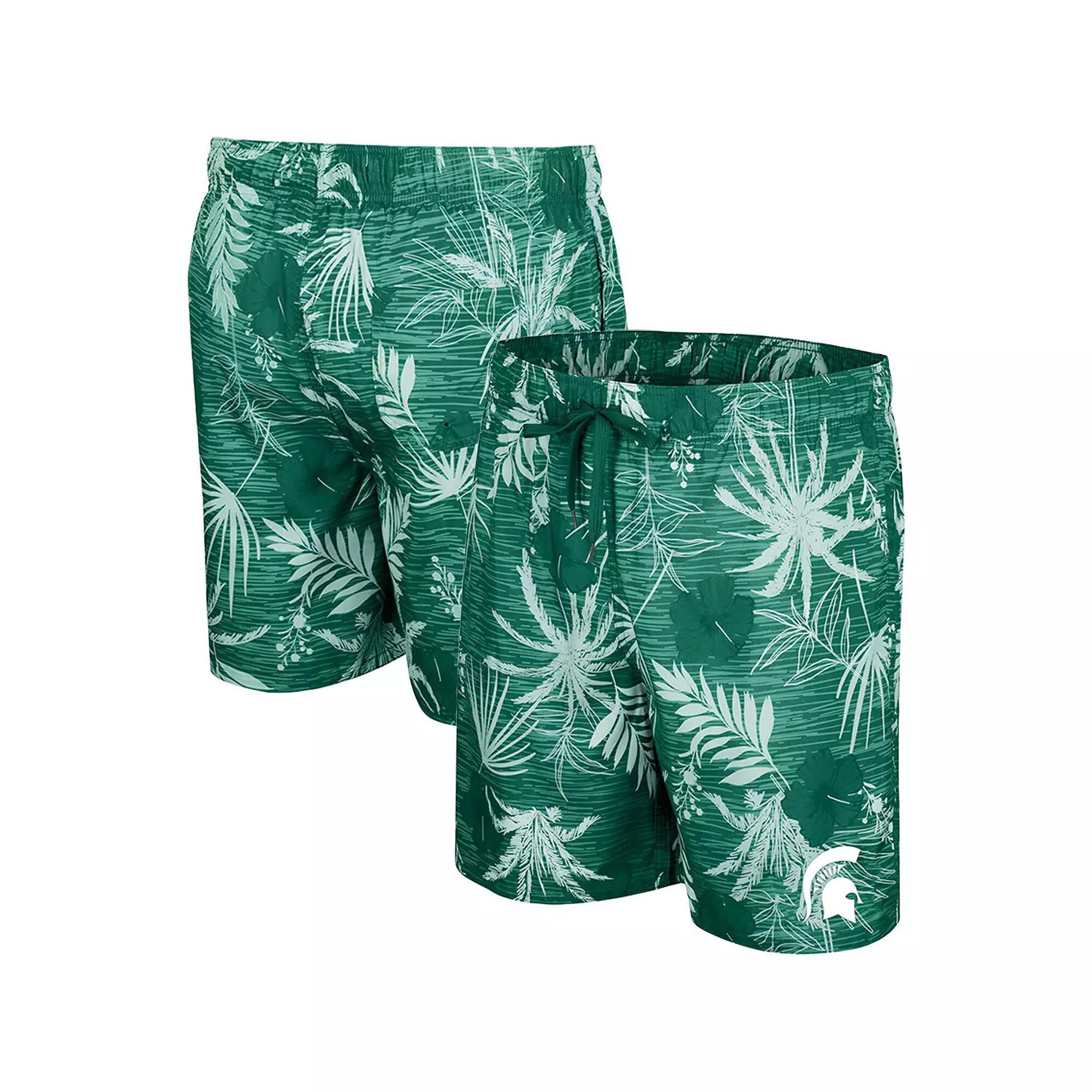 Men's Colosseum Green Michigan State Spartans What Else is New Swim Shorts, Size: 2XL Product Image