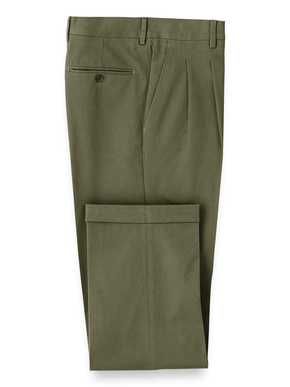 Cotton Stretch Twill Pants - Dark Olive Product Image