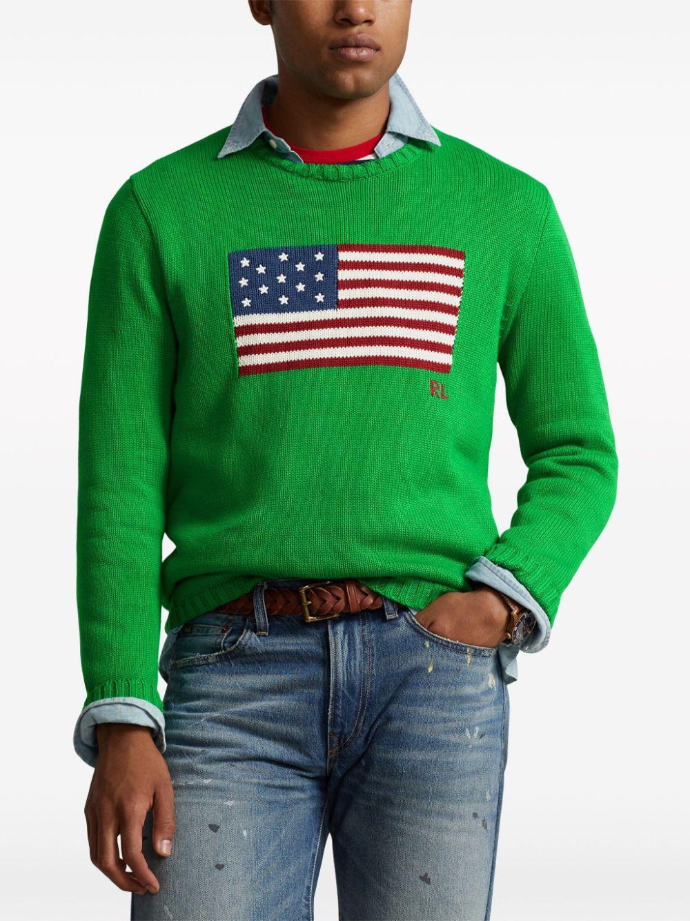 Iconic Embroidery Sweater In Green Product Image