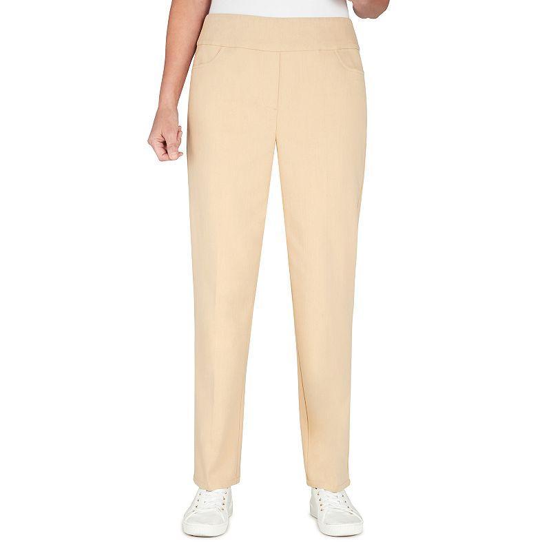 Petite Alfred Dunner Super Stretch Pull-On Straight-Leg Denim Pants, Womens Grey Product Image