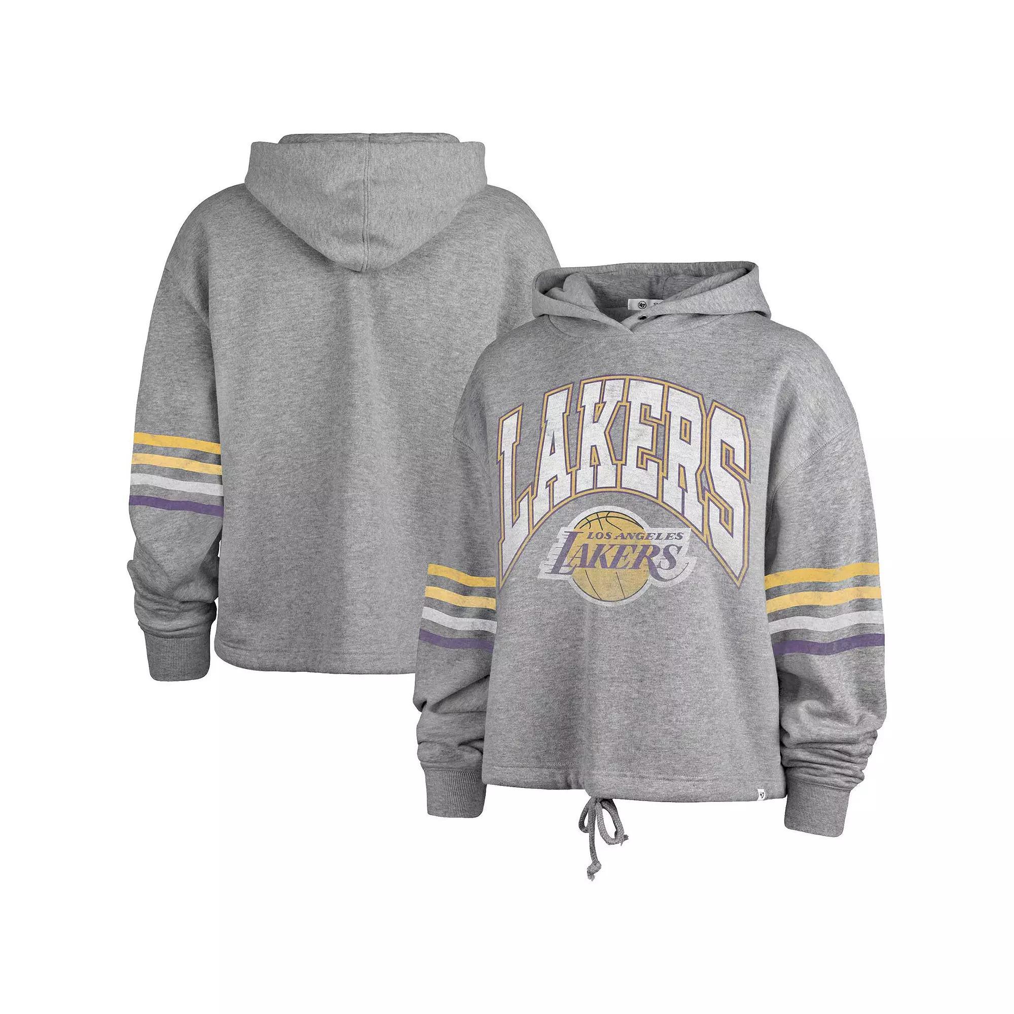 Women's '47  Gray Los Angeles Lakers Upland Bennett Pullover Hoodie, Size: Large, Grey Product Image