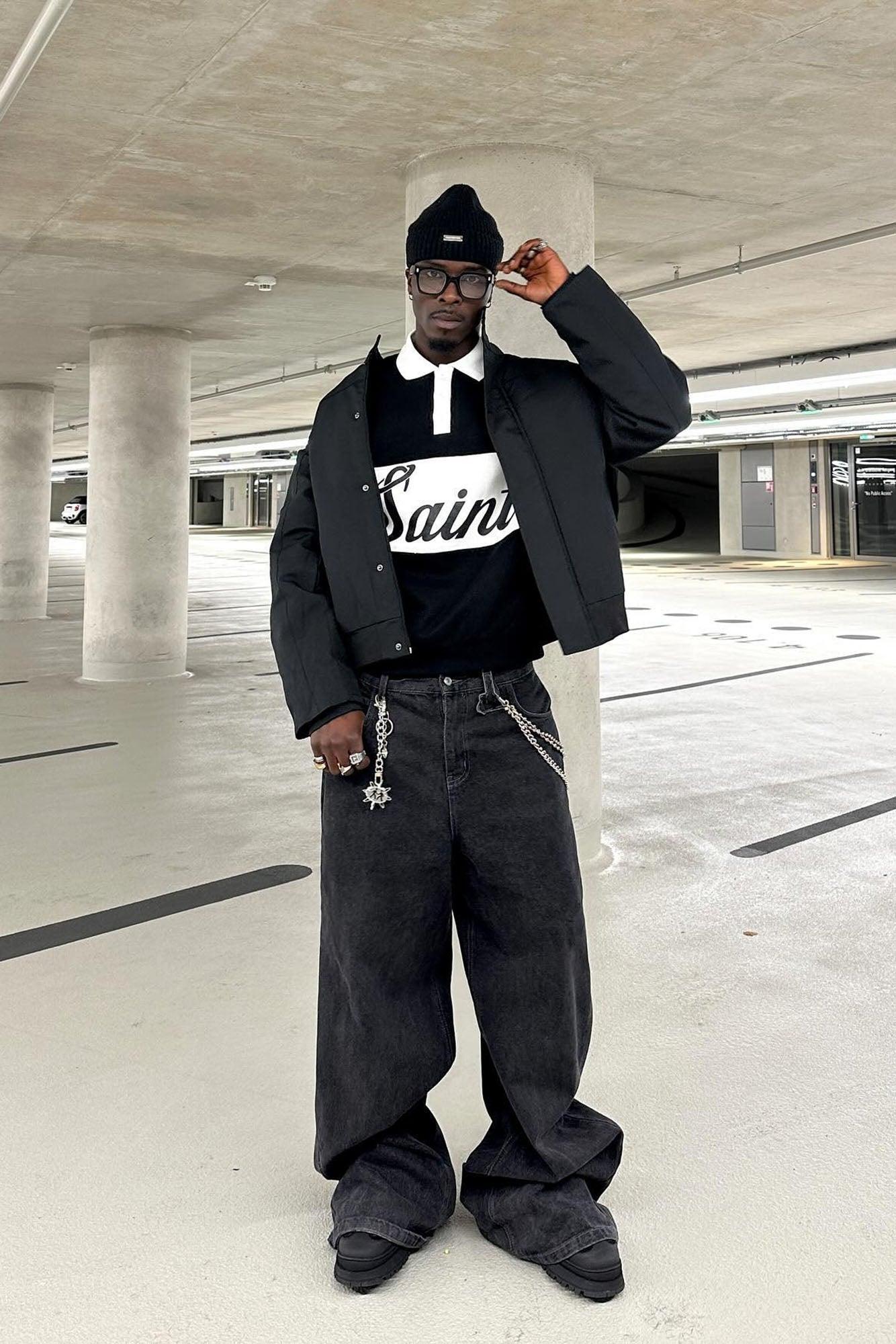 Tyson Saints Fleece Long Sleeve Polo - Black/combo Product Image