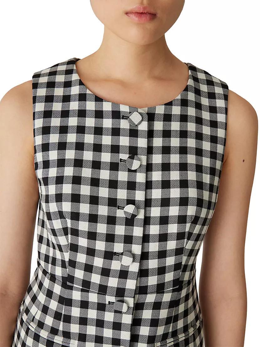 Phillipa Check Button-Front Minidress Product Image