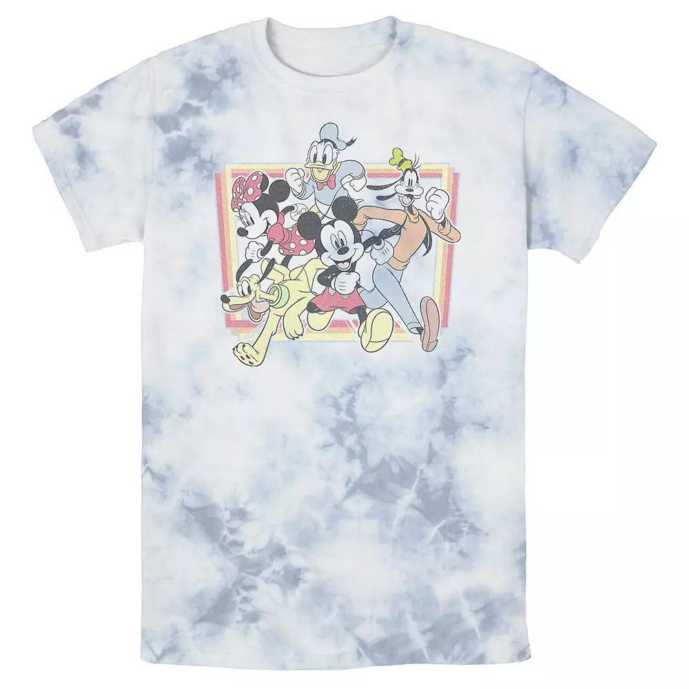 Men's Disney Mickey Mouse & Friends Burst Through Portrait Bomabrd Wash Tee, Size: XL, White Blue Product Image