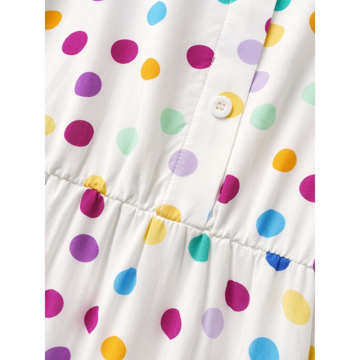 Plus Size Polka Dot Front Tie Midi Shirt Dress WhiteSmoke Women Casual Belted Shirt collar Sleeveless Curvy BloomChic 18-20/2X Product Image