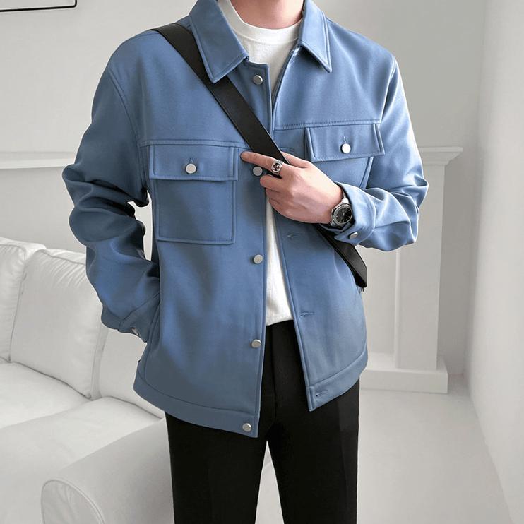 RT No. 2561 BLUE BUTTON COLLAR JK Product Image