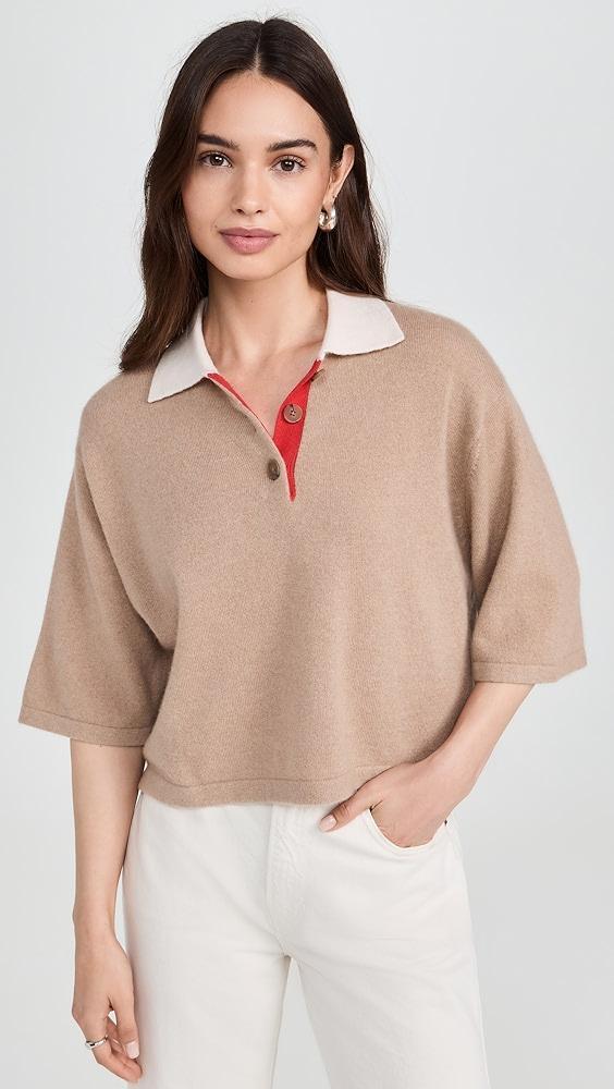 White + Warren Cashmere Cropped Polo | Shopbop Product Image