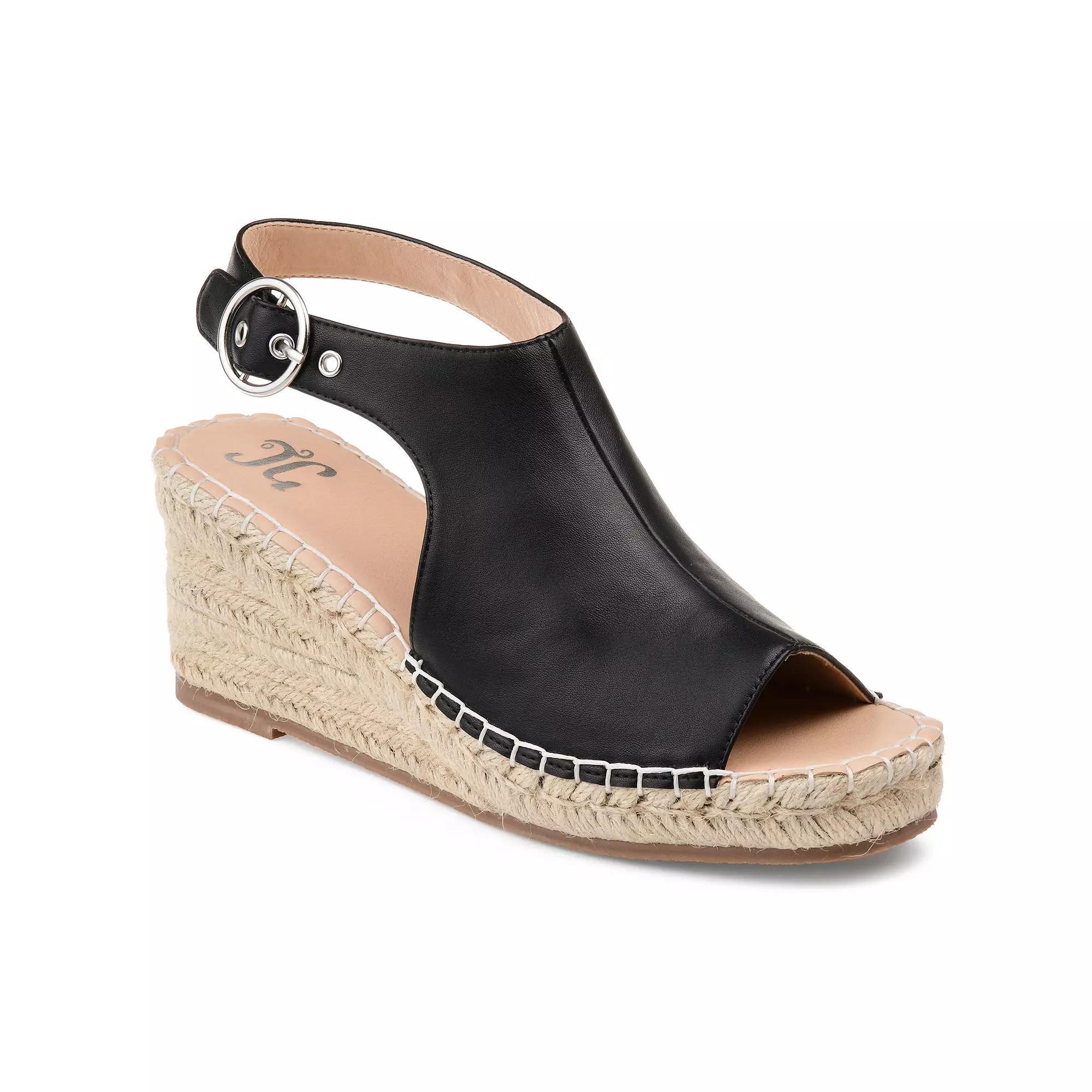 Journee Crew Womens Espadrille Wedges Brown Product Image