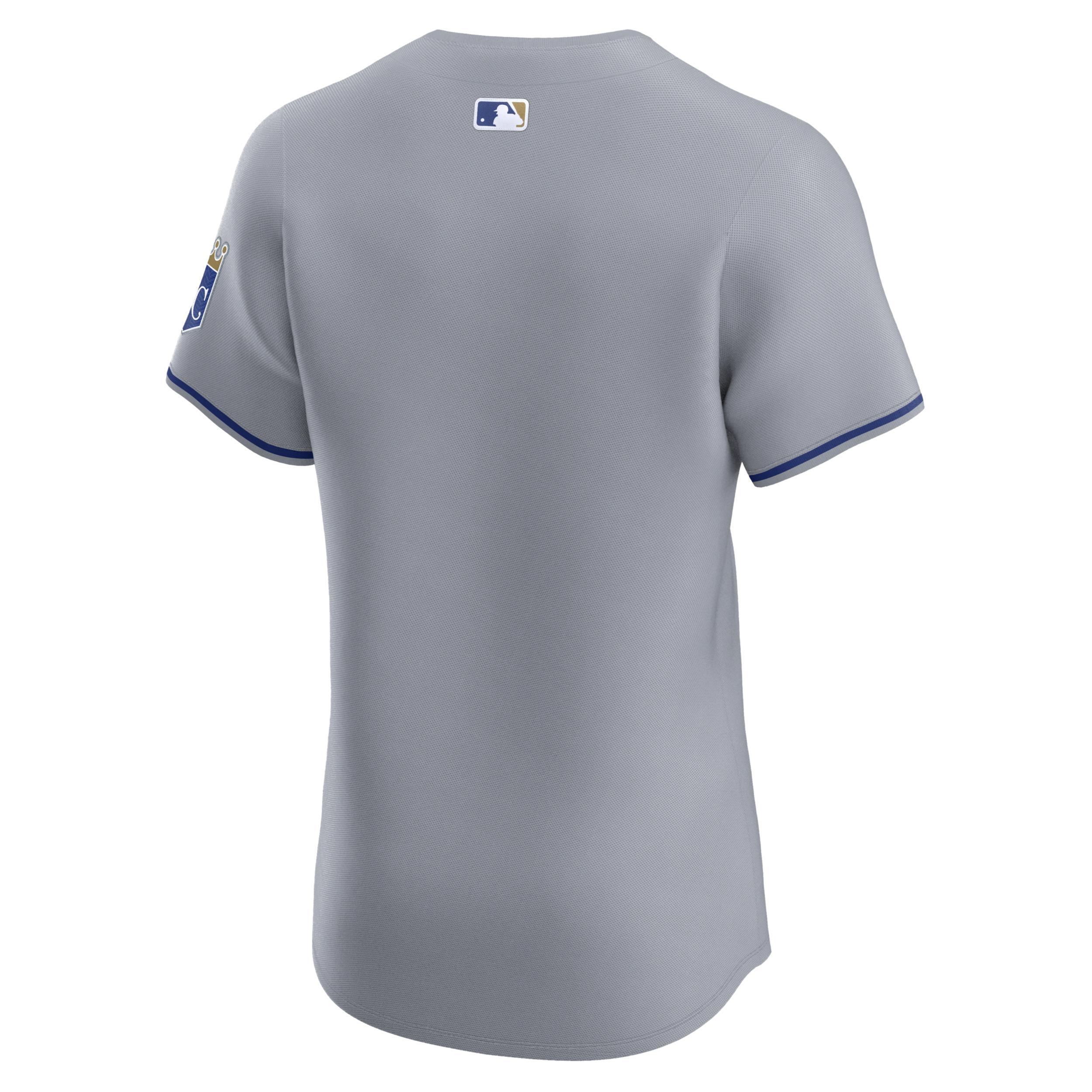 Men's Nike Gray Kansas City Royals Road Vapor Premier Elite Patch Jersey, Size: 48, Grey Product Image