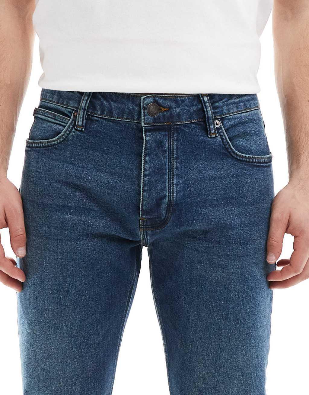 French Connection slim fit jeans in dark blue wash Product Image