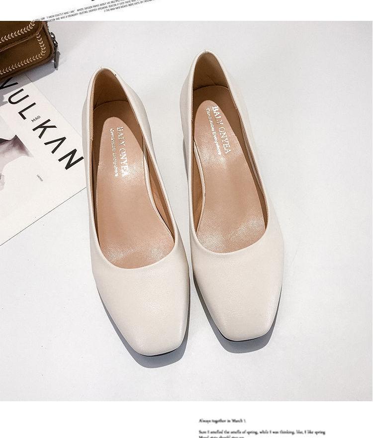 Plain Faux Leather Flats Product Image