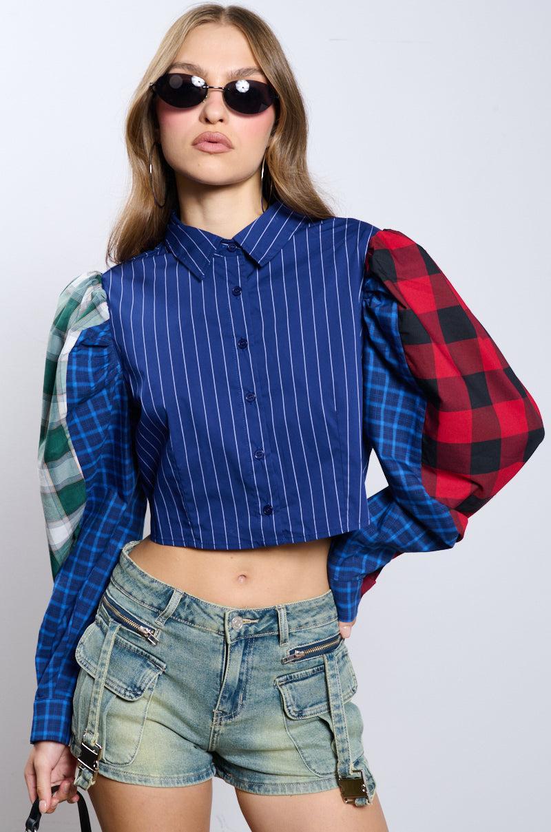 ALL DIFFERENT DIRECTIONS BUTTON UP BLOUSE Product Image