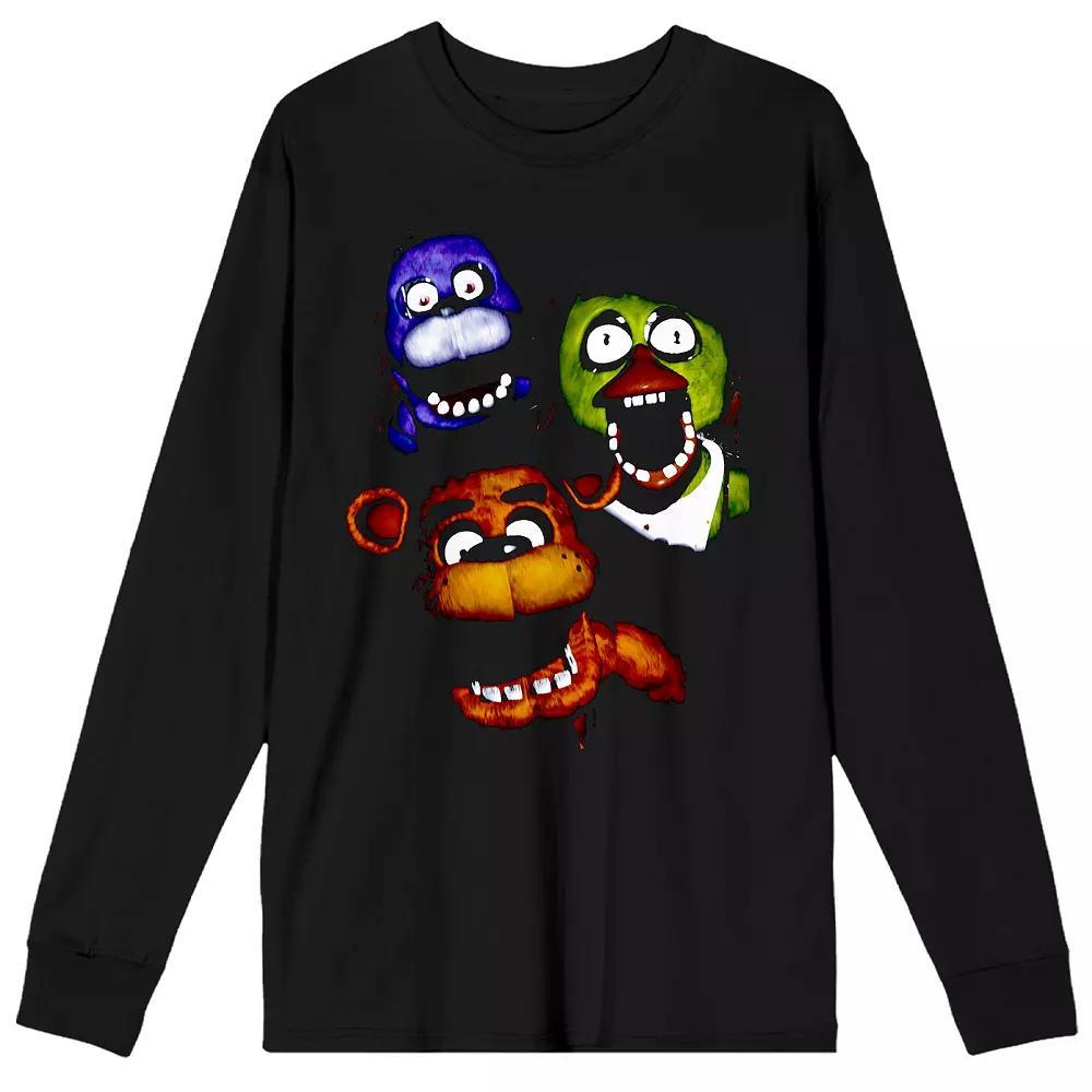 Men's Five Nights at Freddy's Group Portrait Long Sleeve Graphic Tee, Size: Large, Black Product Image