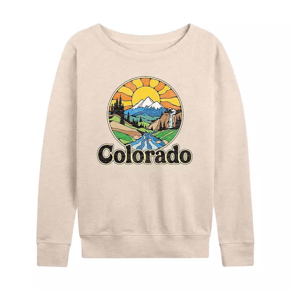 Women's Groovy Colorado French Terry Long Sleeve Tee, Girl's, Size: Small, Beige Product Image