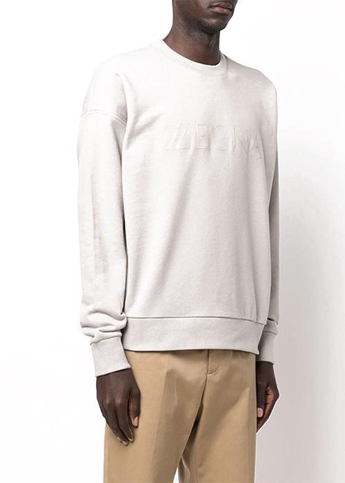 ZEGNA Logo Sweater In White Product Image