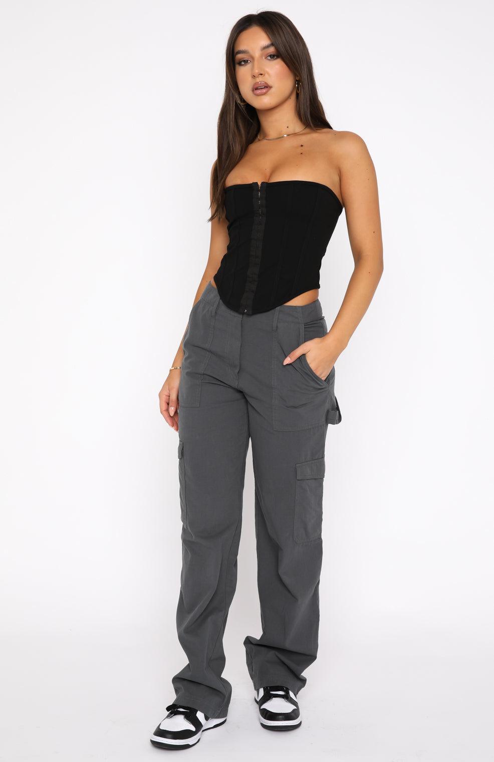 Know Your Worth Pants Charcoal Product Image