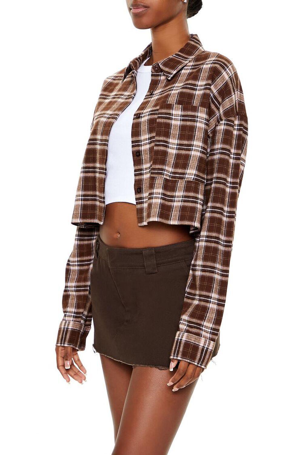 Cropped Flannel Plaid Shirt | Forever 21 Product Image