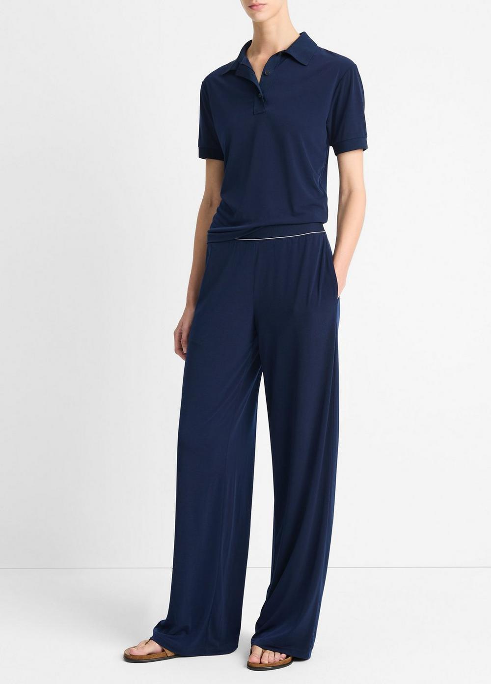 Womens Stretch-jersey Pull-On Pant, Navy, Size XS Vince Product Image