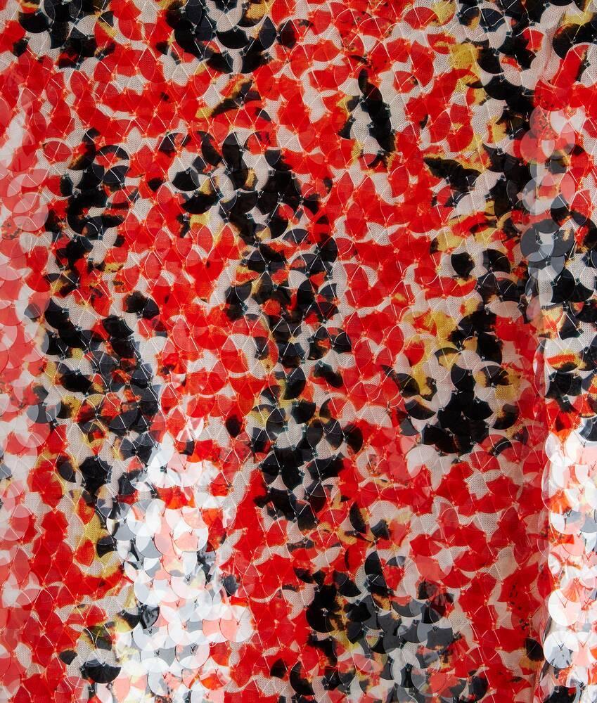 Women's Printed Sequins Cotton Dress  in Tulip/zest/black Product Image