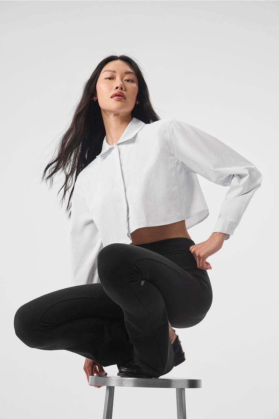 Cropped Take Me Out Button Up - White Product Image