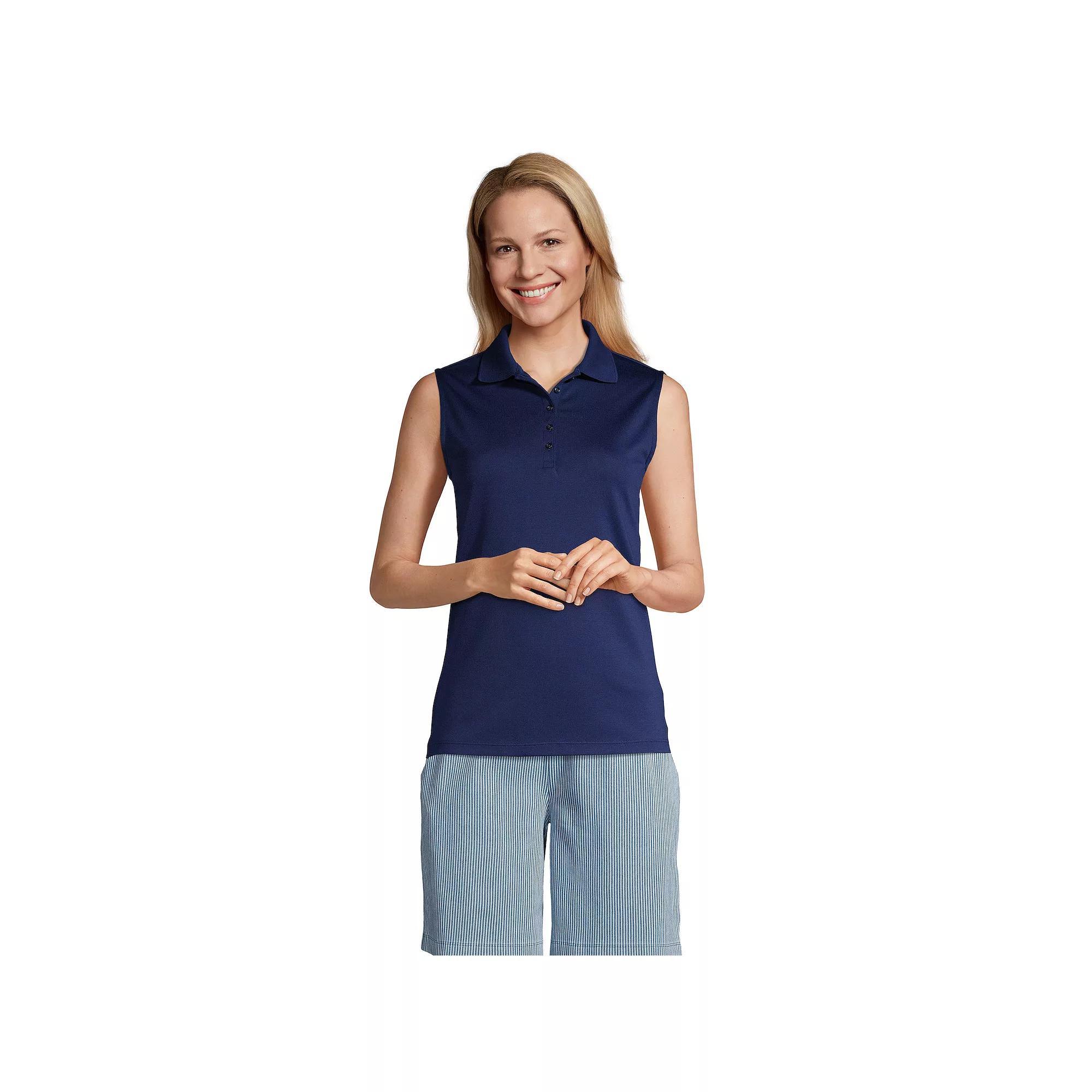 Petite Lands End Supima Cotton Polo Tank Top, Womens Product Image