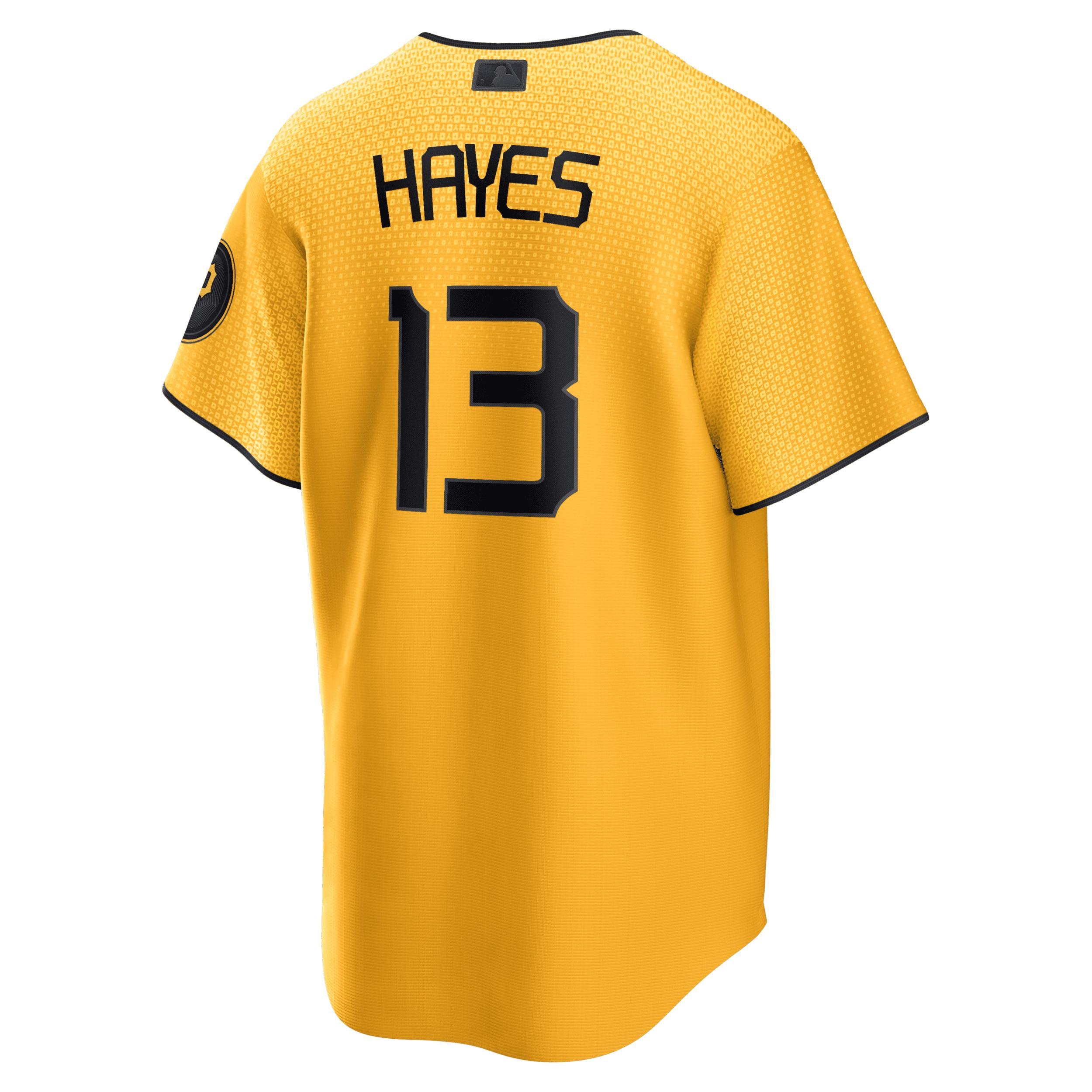 Men's Nike Ke'Bryan Hayes Gold Pittsburgh Pirates 2023 City Connect Replica Player Jersey, Size: Large Product Image
