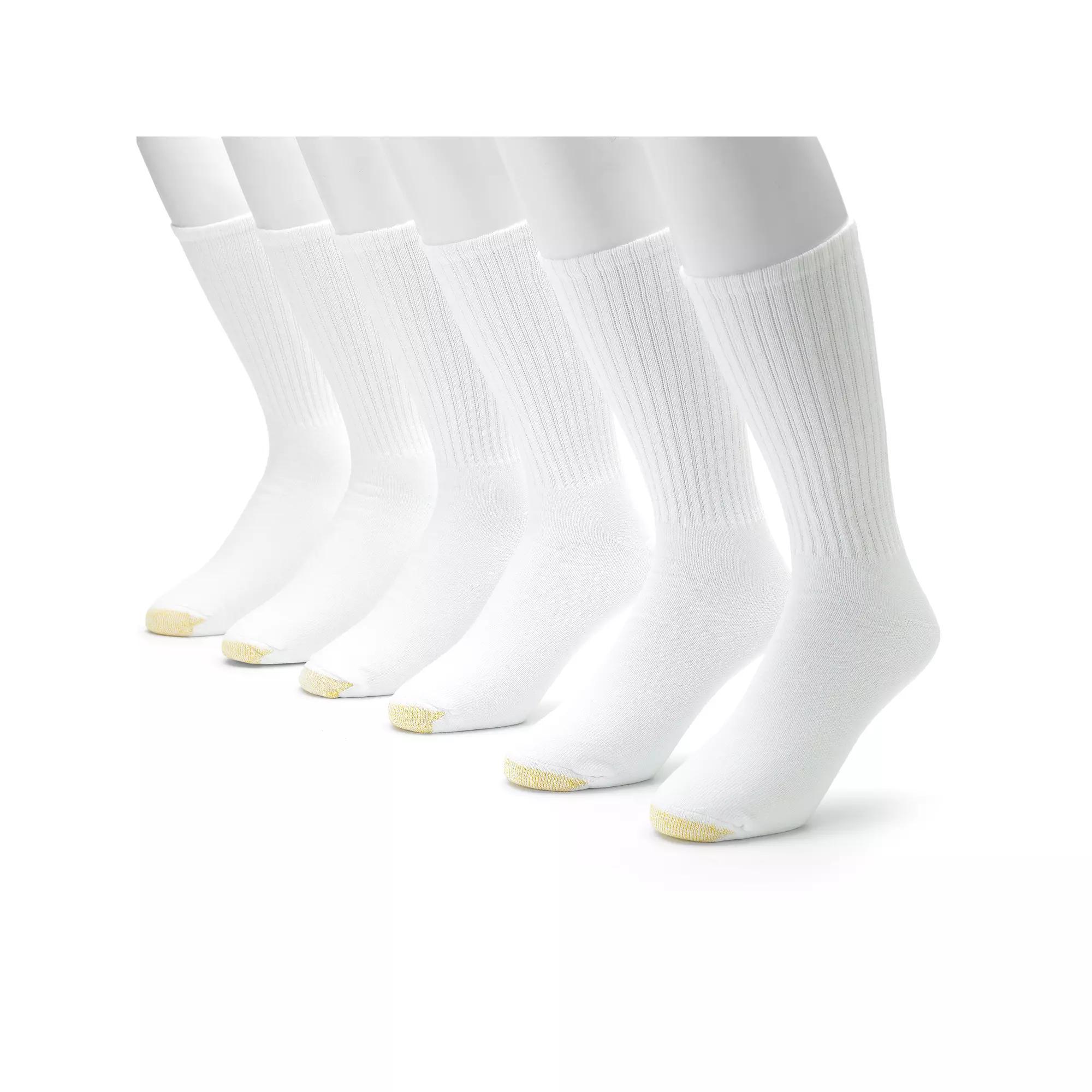 Mens GOLDTOE 6-pack Athletic Cushioned Cotton Crew Socks Product Image