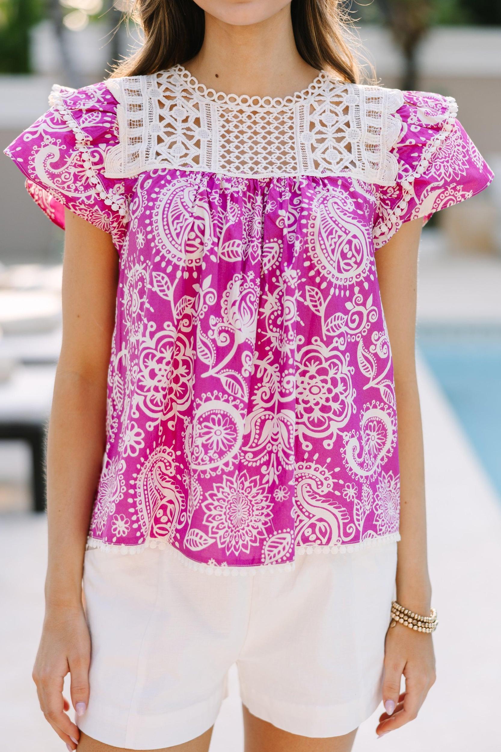 Suits You Well Pink Floral Blouse Female Product Image