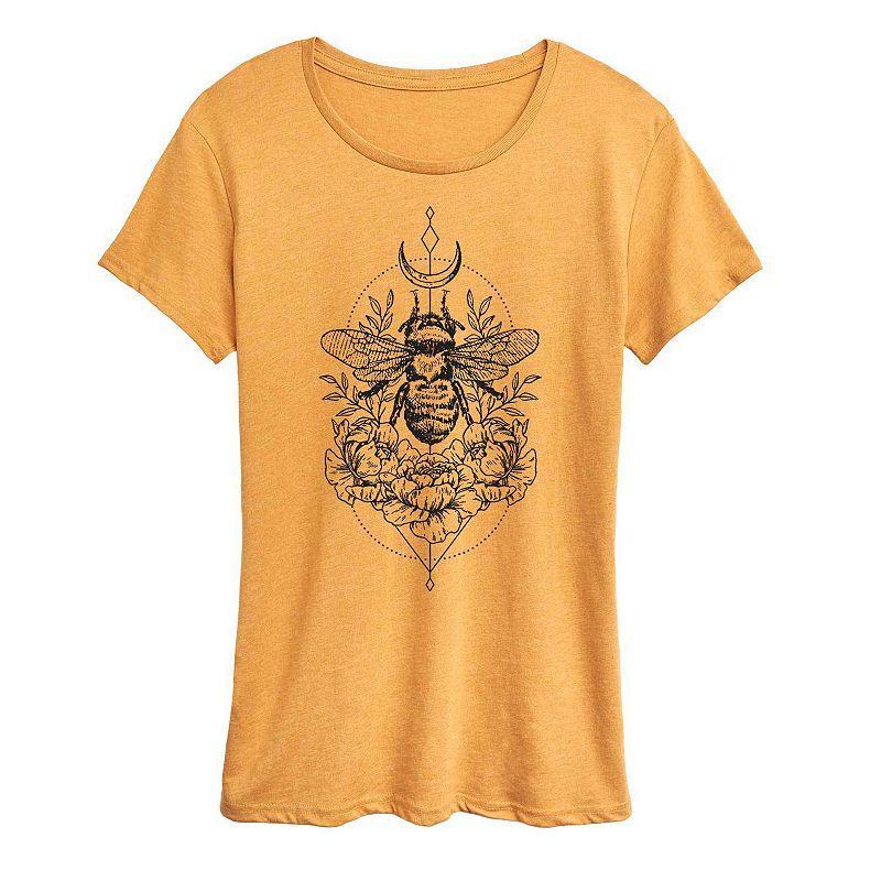 Women's Astrological Floral Bee Graphic Tee, Girl's, Size: XL, White Product Image