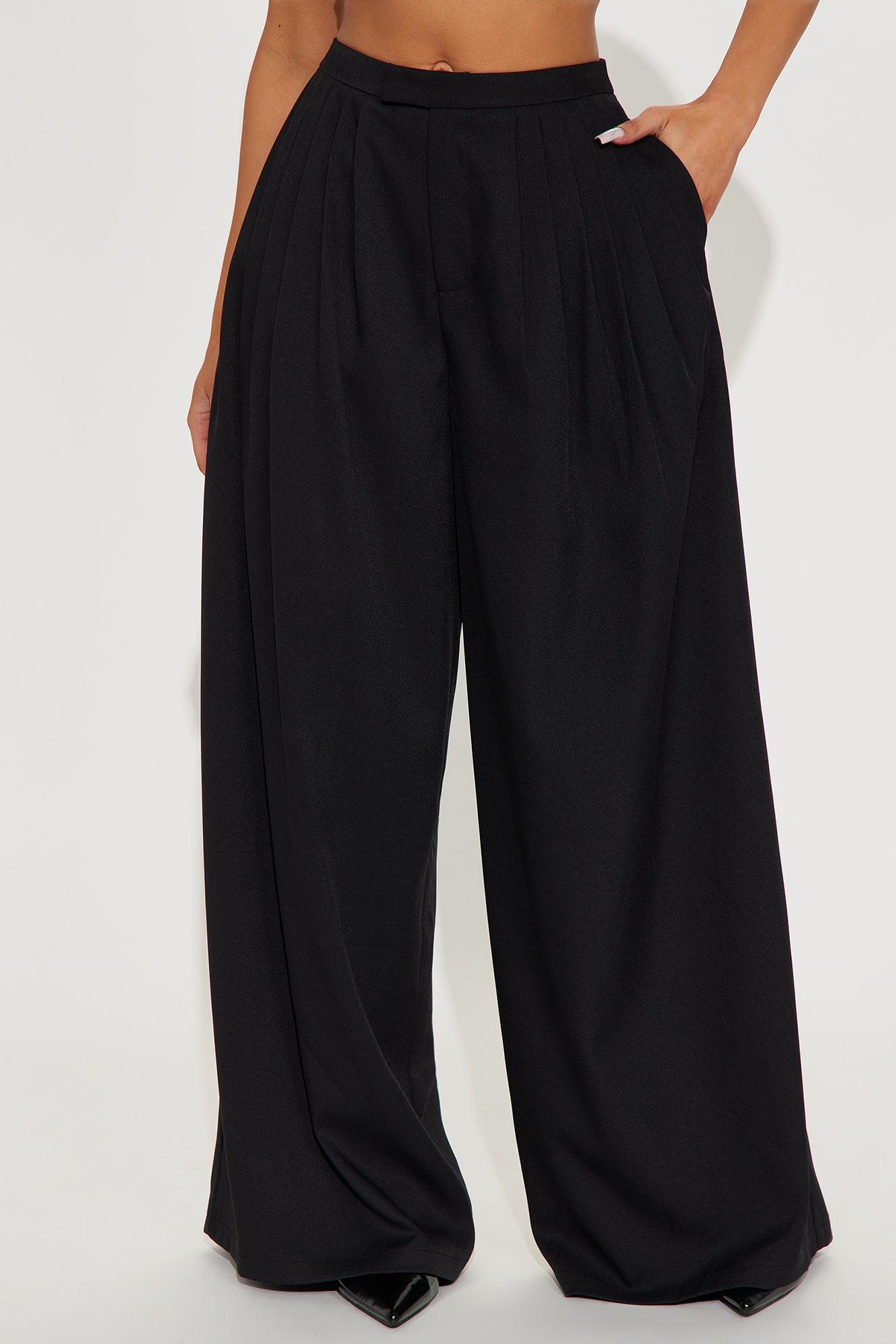 Mia Wide Leg Trouser Pant - Black Product Image