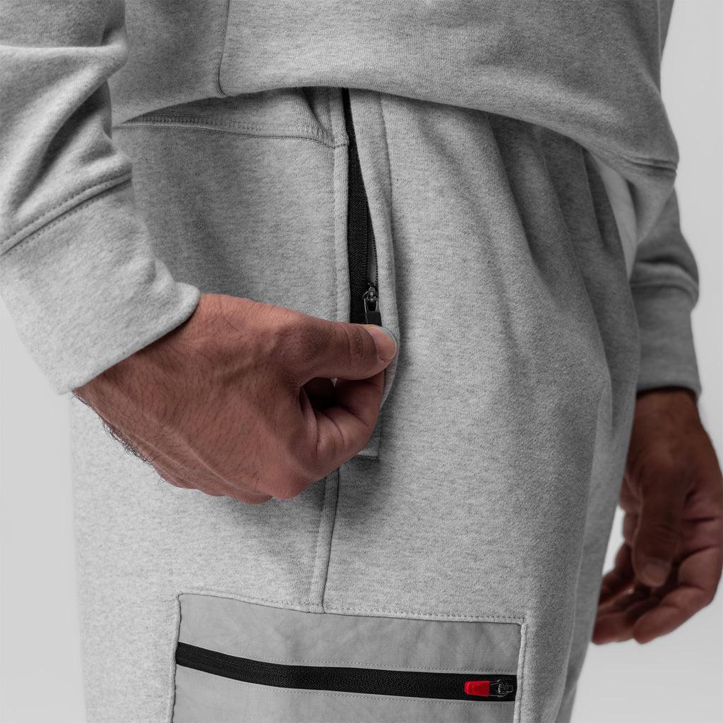0914. Tech-Terry™ Paneled Cinch Cargo Jogger - Heather Grey/Wave-dye Product Image